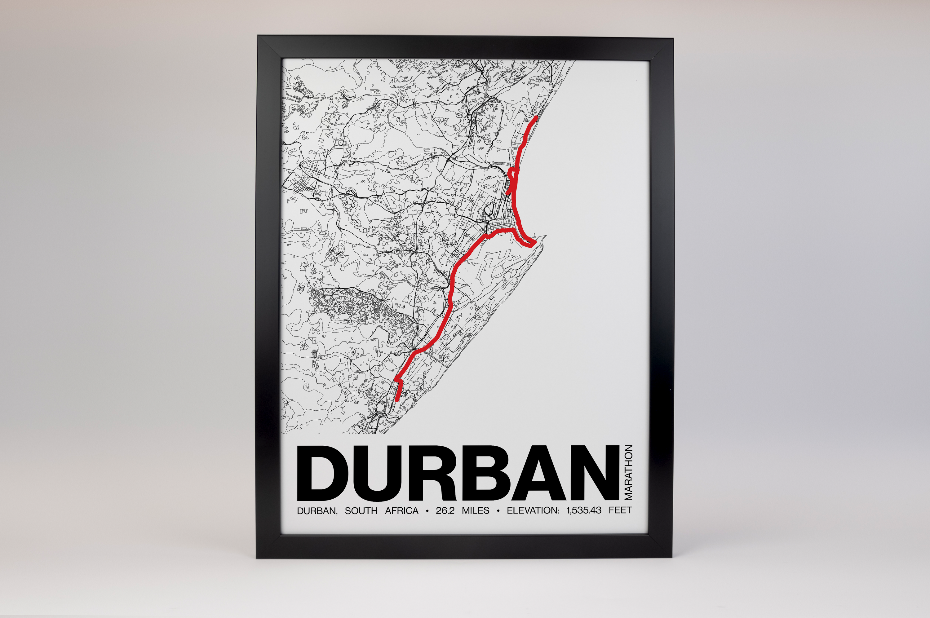 Durban International Marathon Poster - Grid Style