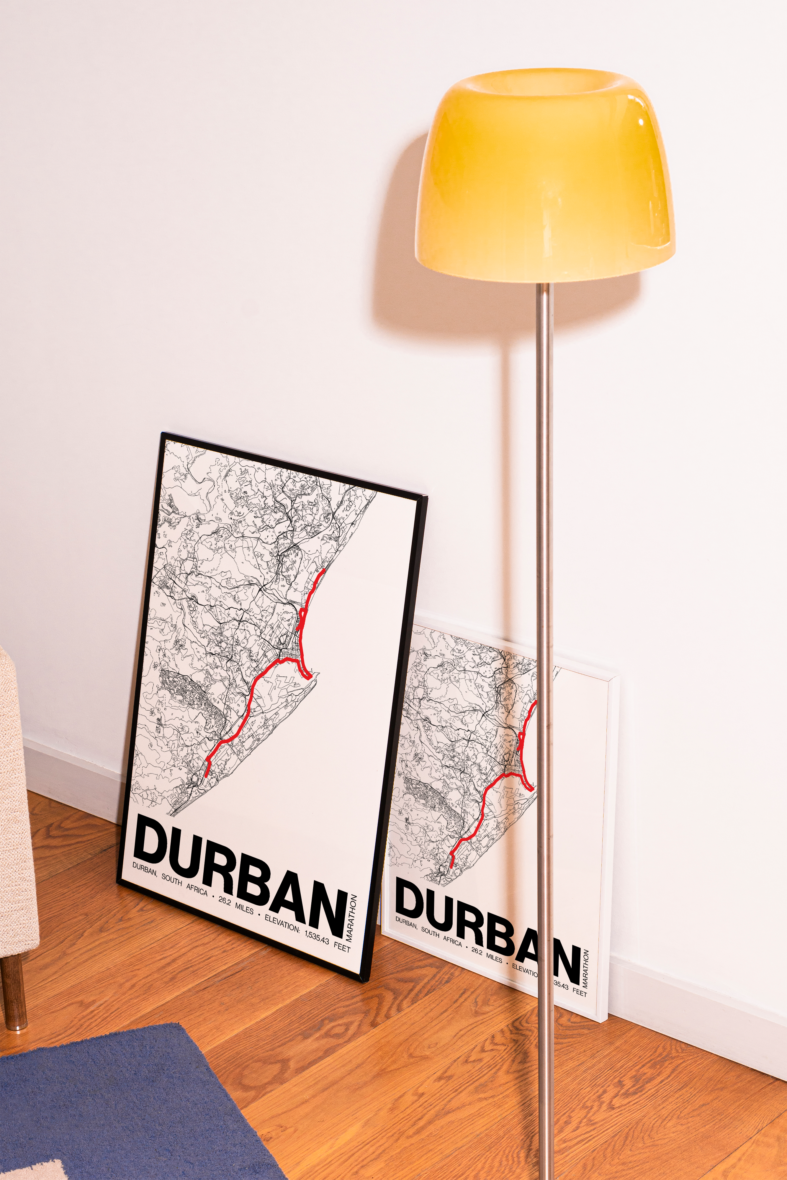 Durban International Marathon Poster - Grid Style