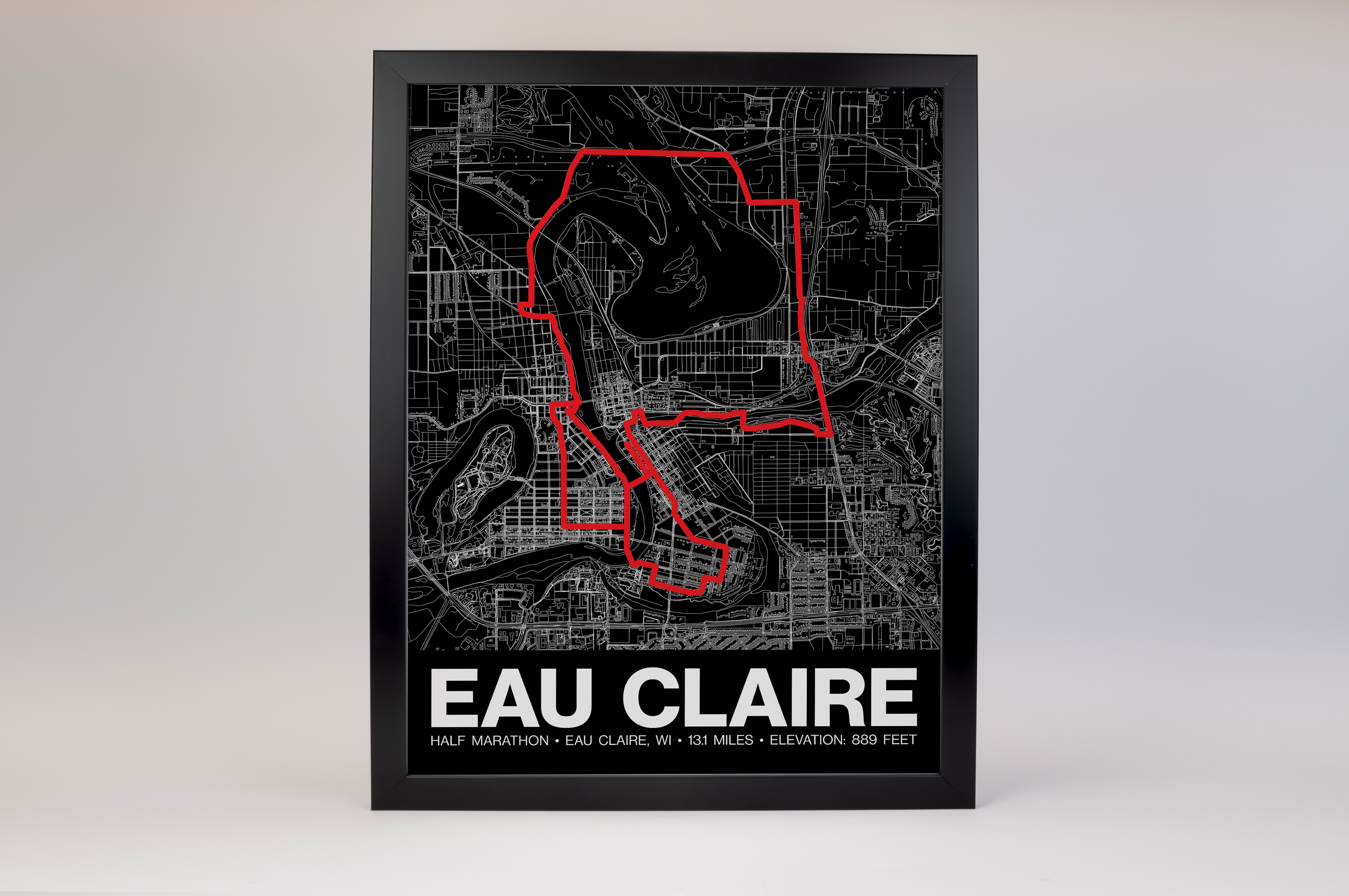 Eau Claire Half Marathon Poster - Grid Style