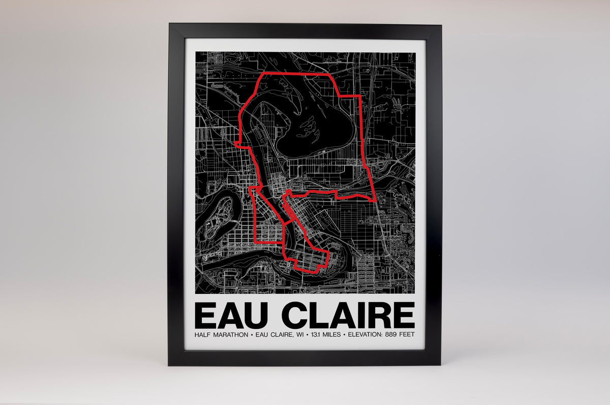Eau Claire Half Marathon Poster - Grid Style