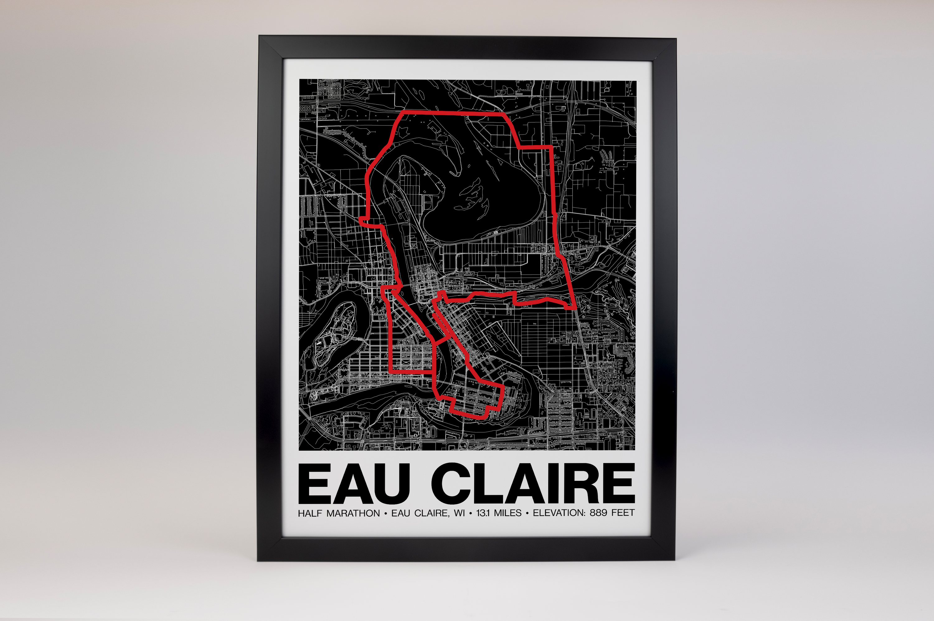 Eau Claire Half Marathon Poster - Grid Style