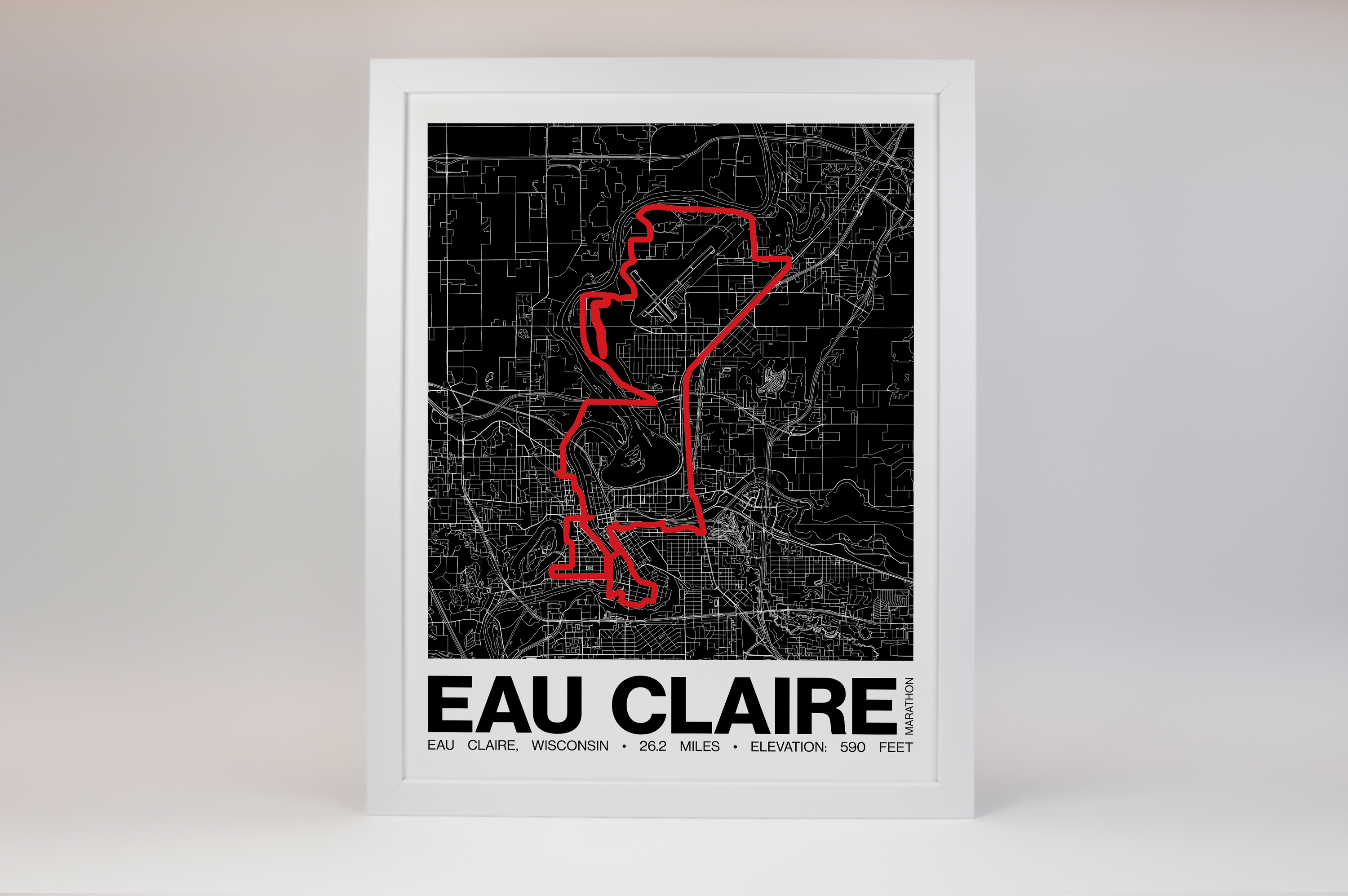 Eau Claire Marathon Poster - Grid Style