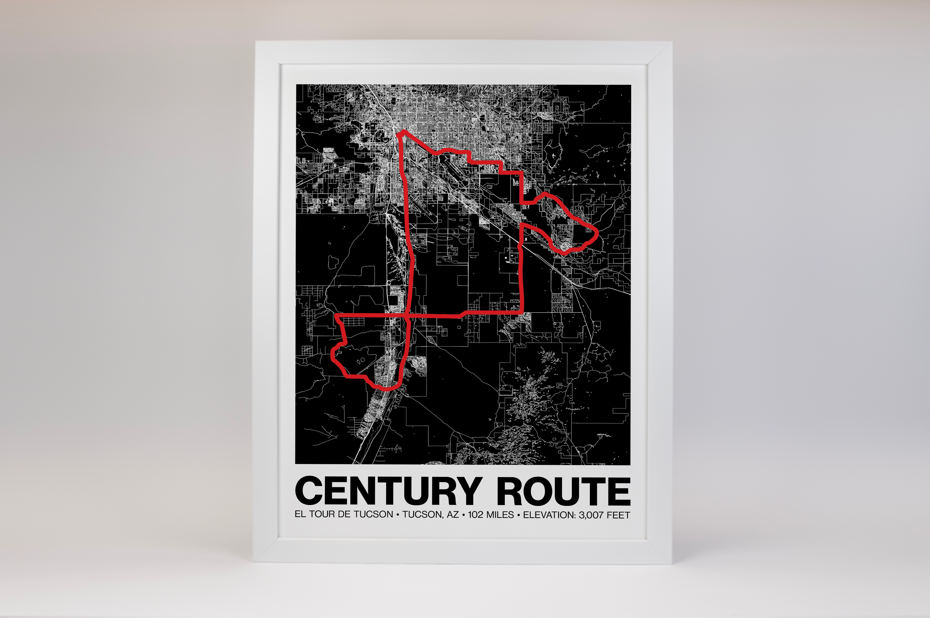 El Tour de Tucson 102 Mile Poster - Grid Style