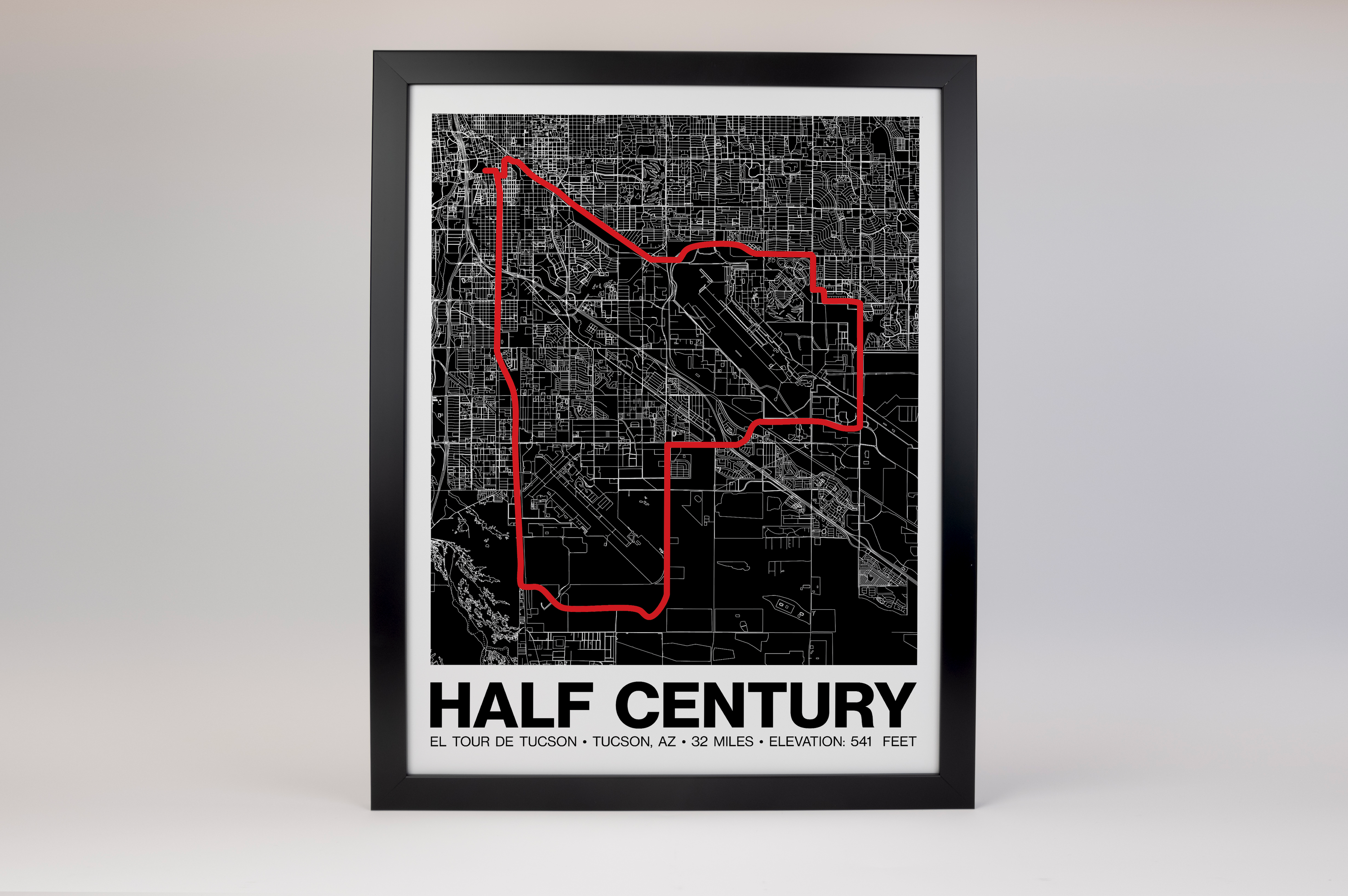 El Tour de Tucson 32 Mile Poster - Grid Style