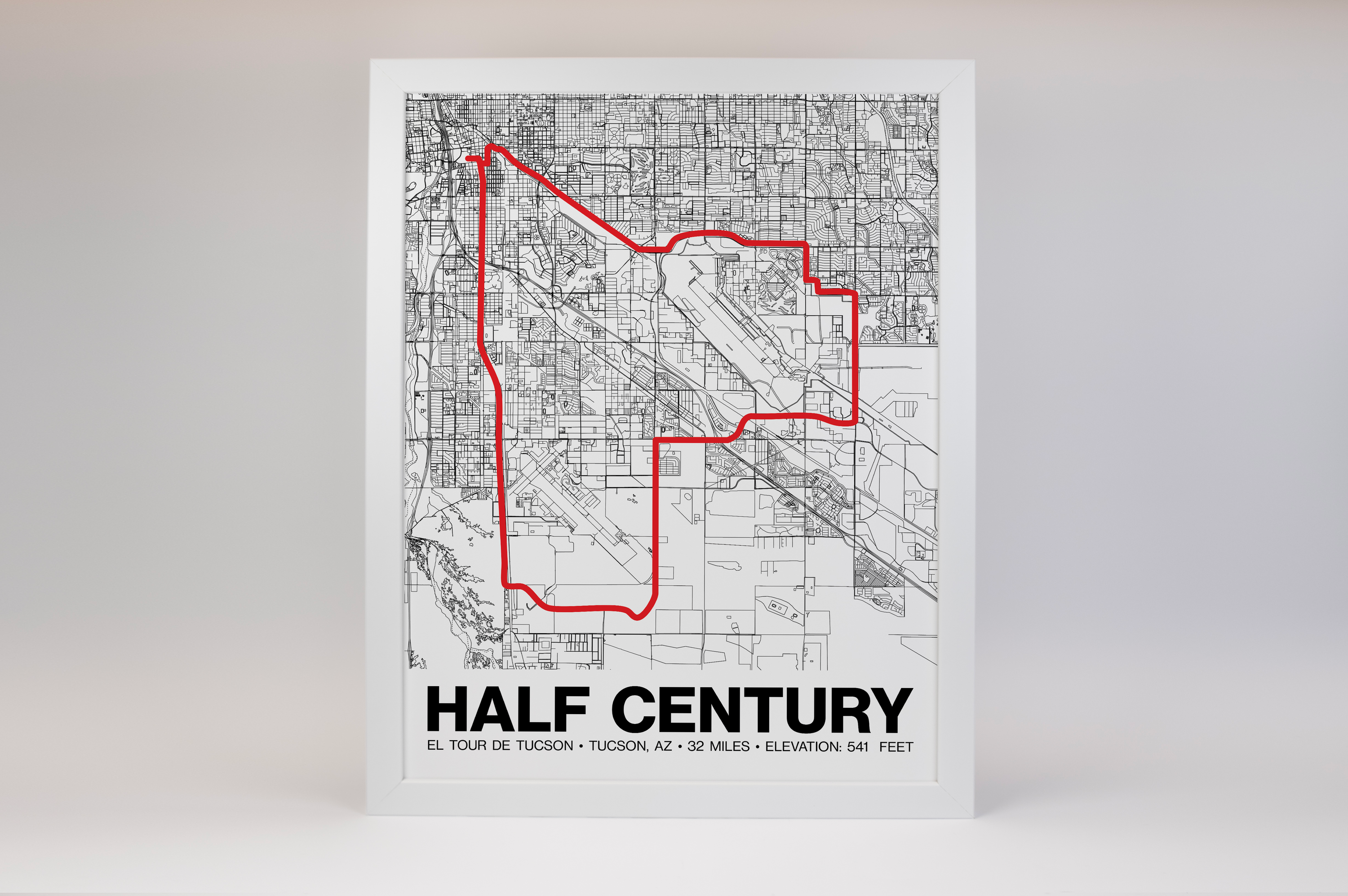 El Tour de Tucson 32 Mile Poster - Grid Style