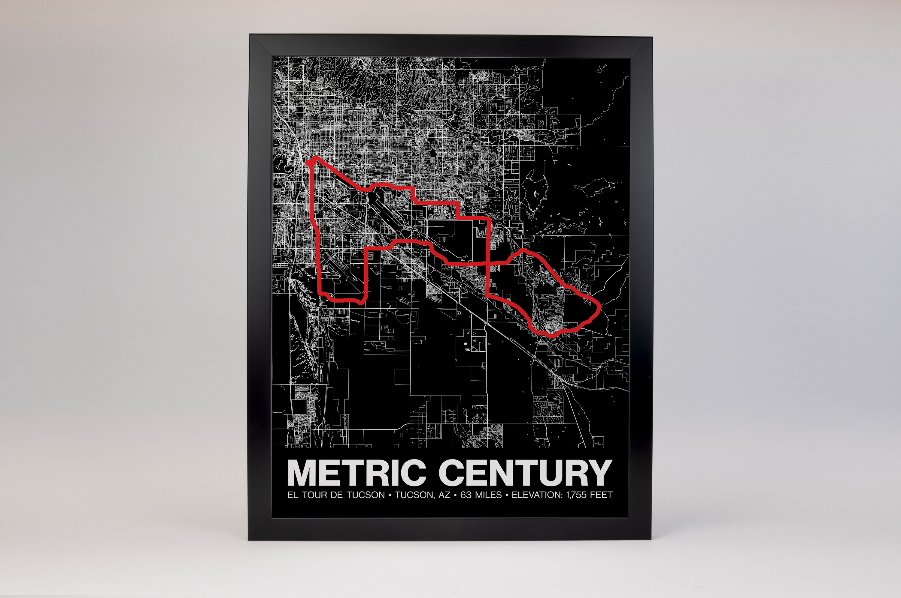El Tour de Tucson 63  Mile Poster - Grid Style