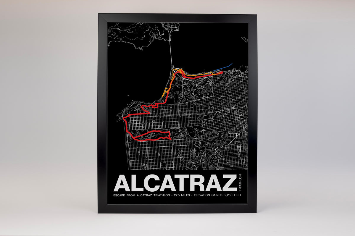 Escape from Alcatraz Triathlon Poster - Grid Style