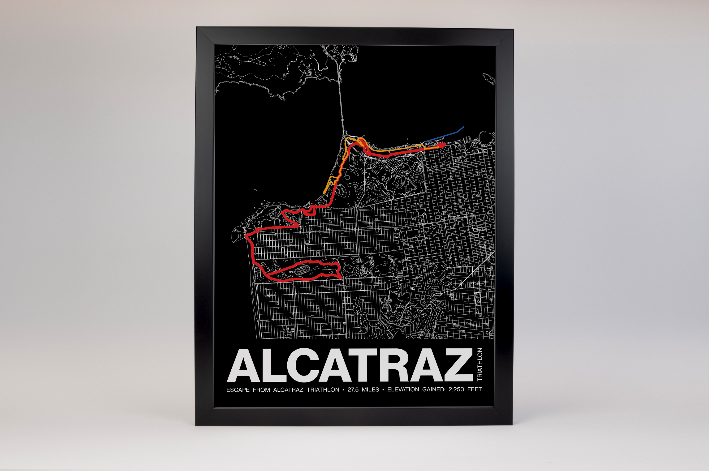 Escape from Alcatraz Triathlon Poster - Grid Style