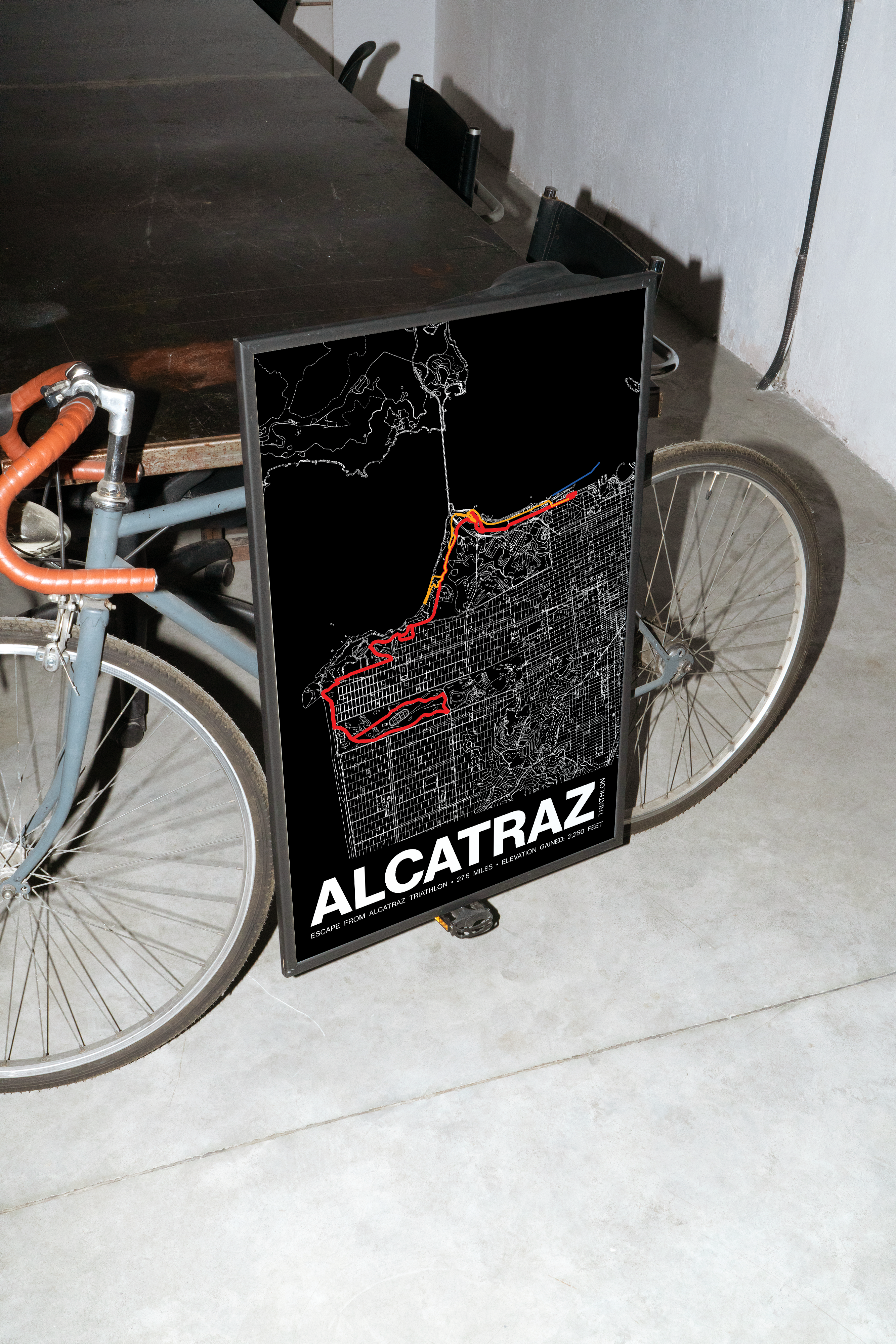 Escape from Alcatraz Triathlon Poster - Grid Style