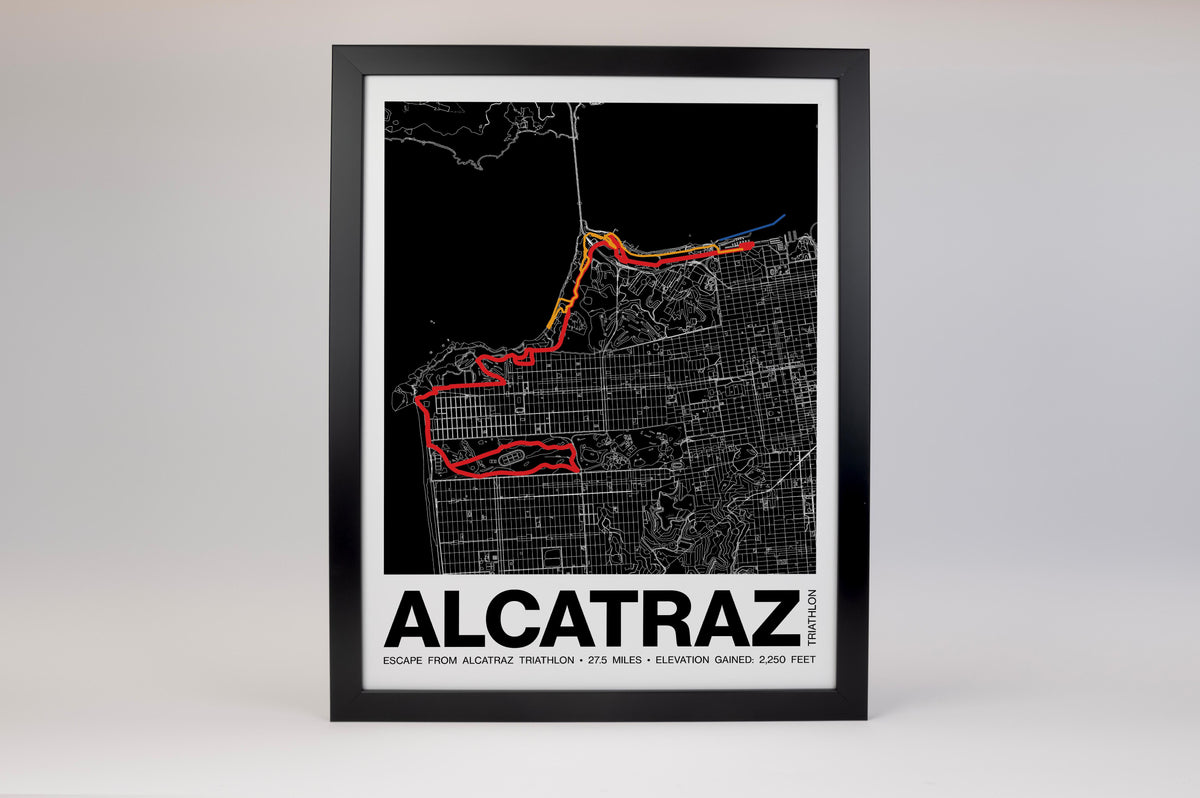 Escape from Alcatraz Triathlon Poster - Grid Style