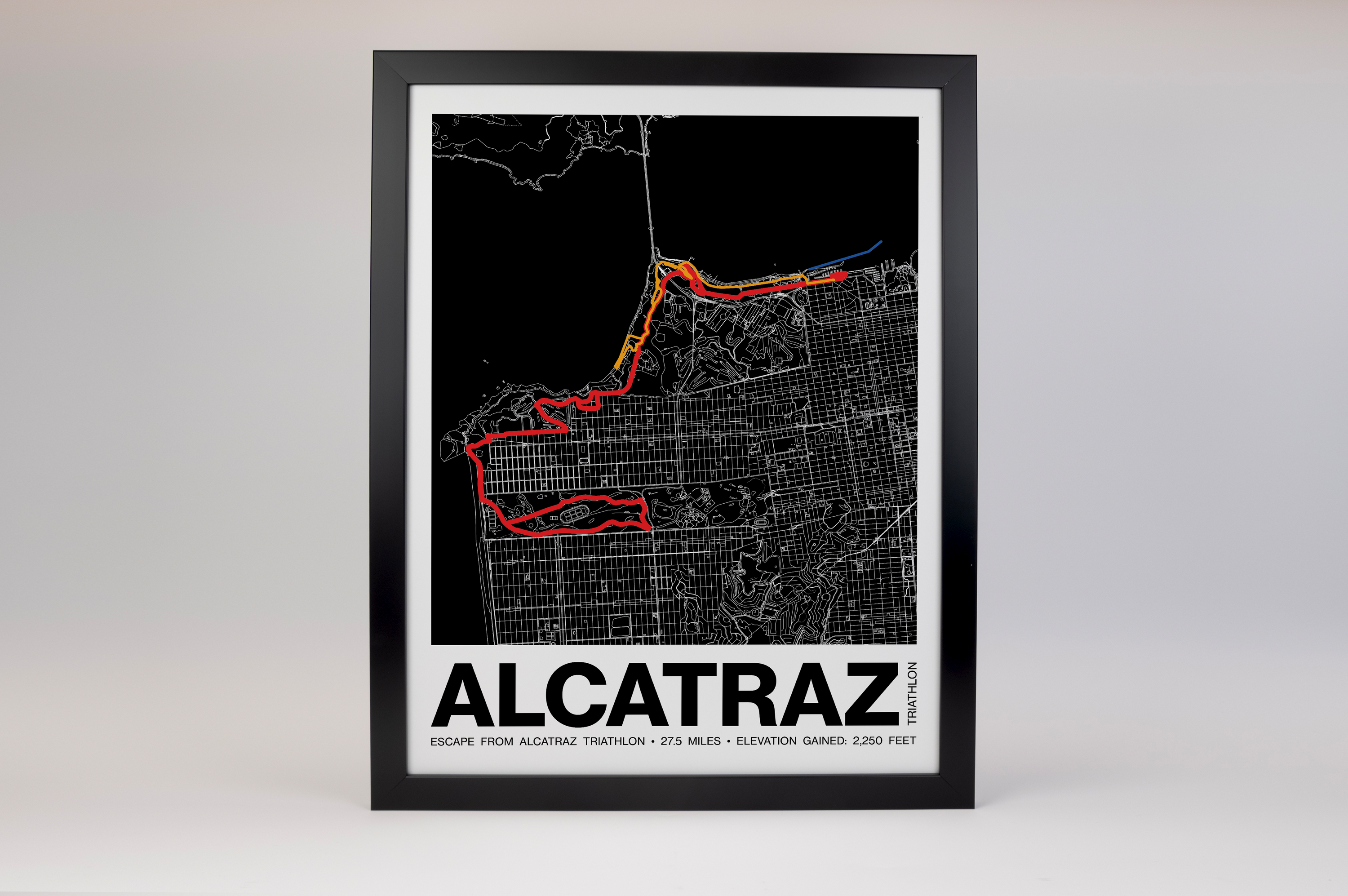 Escape from Alcatraz Triathlon Poster - Grid Style