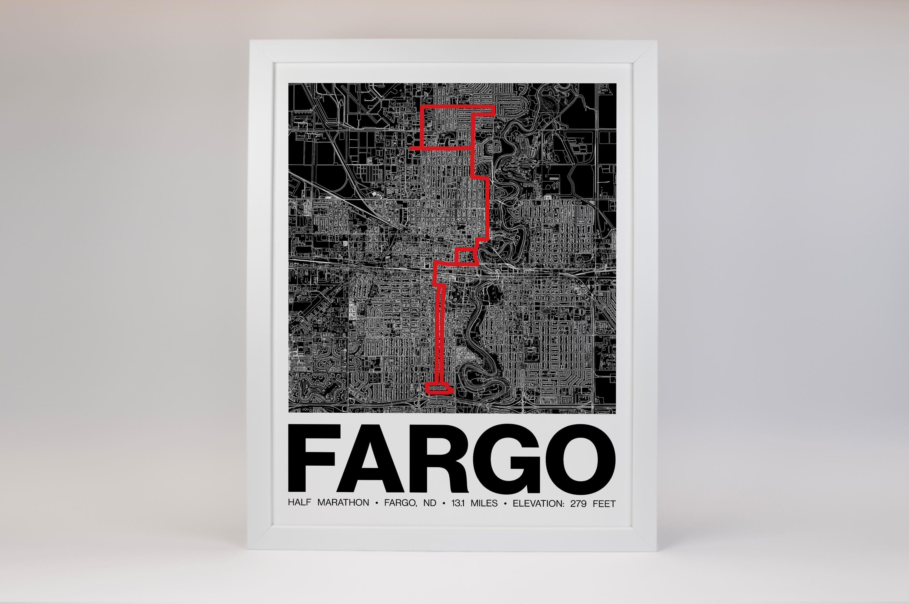 Fargo Half Marathon Poster - Grid Style