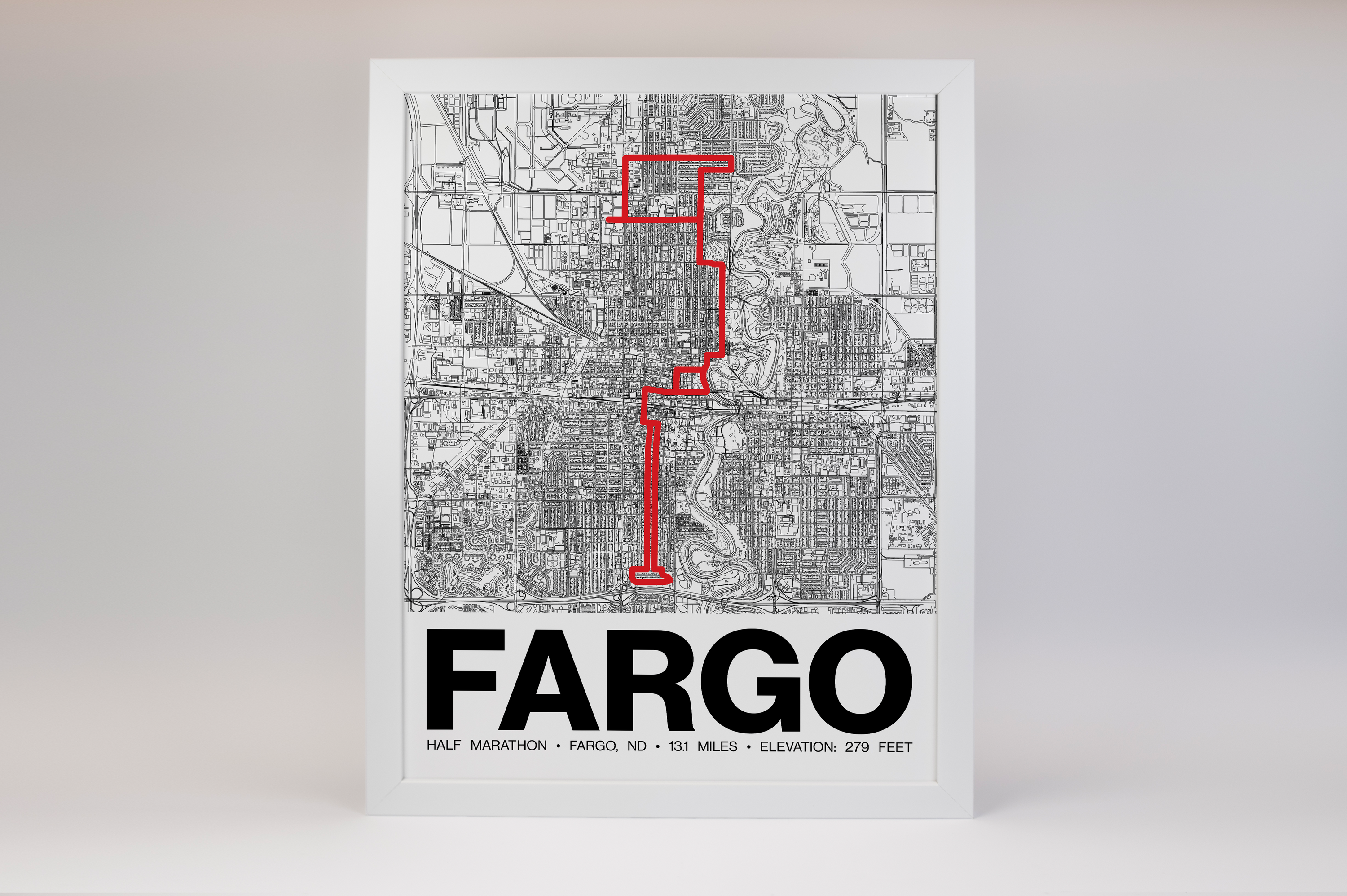 Fargo Half Marathon Poster - Grid Style