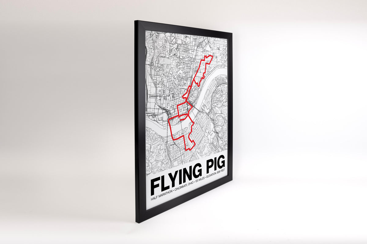 Flying Pig Half Marathon Poster - Grid Style
