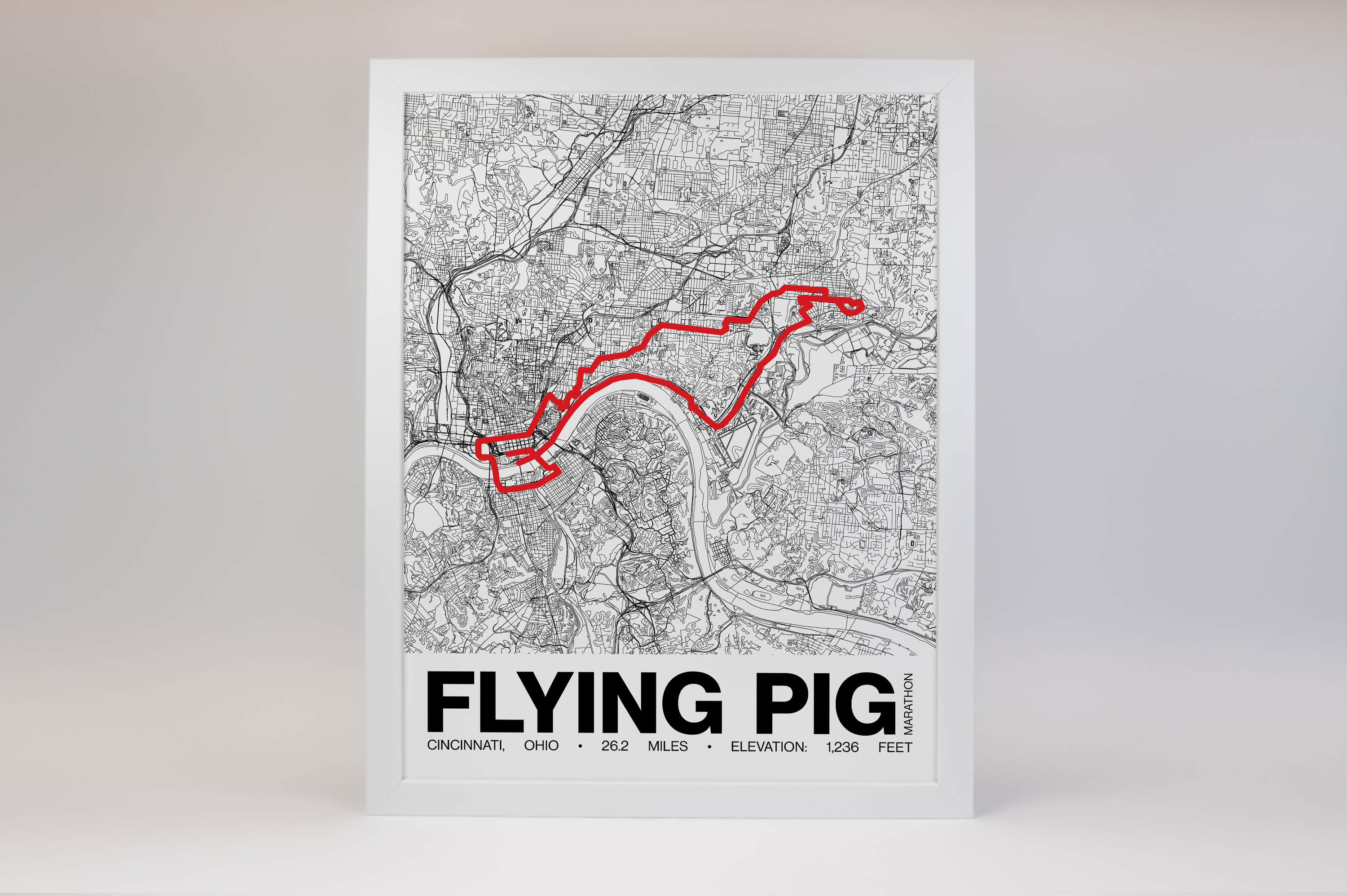 Flying Pig Marathon Poster - Grid Style