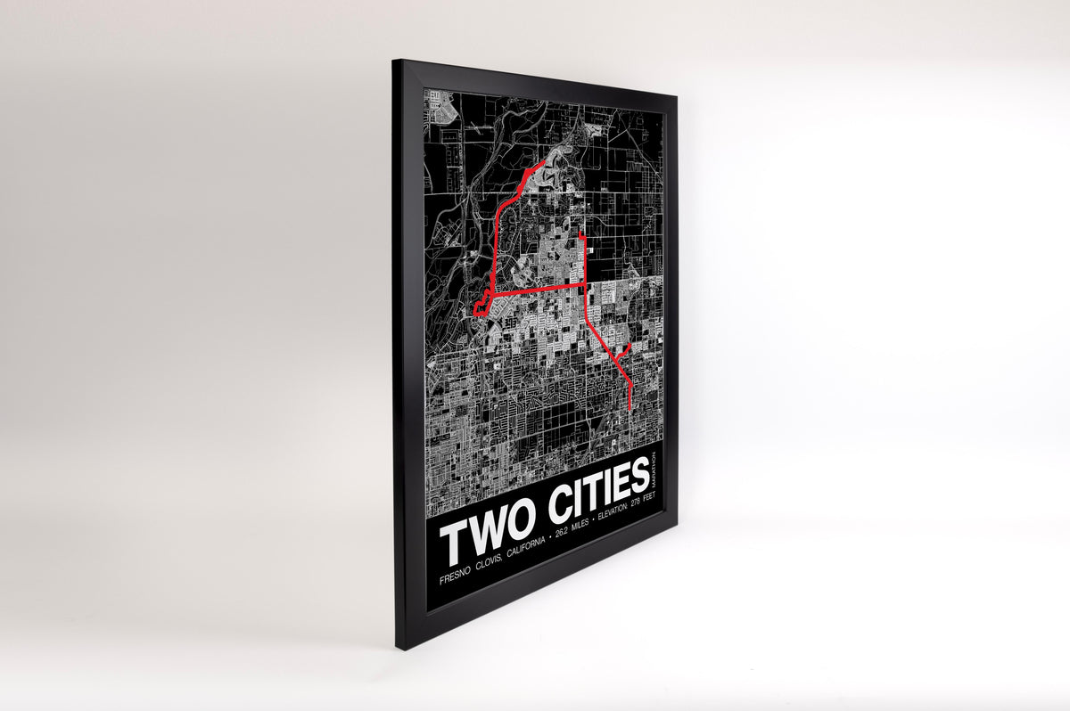 Fresno Two Cities Marathon Poster - Grid Style