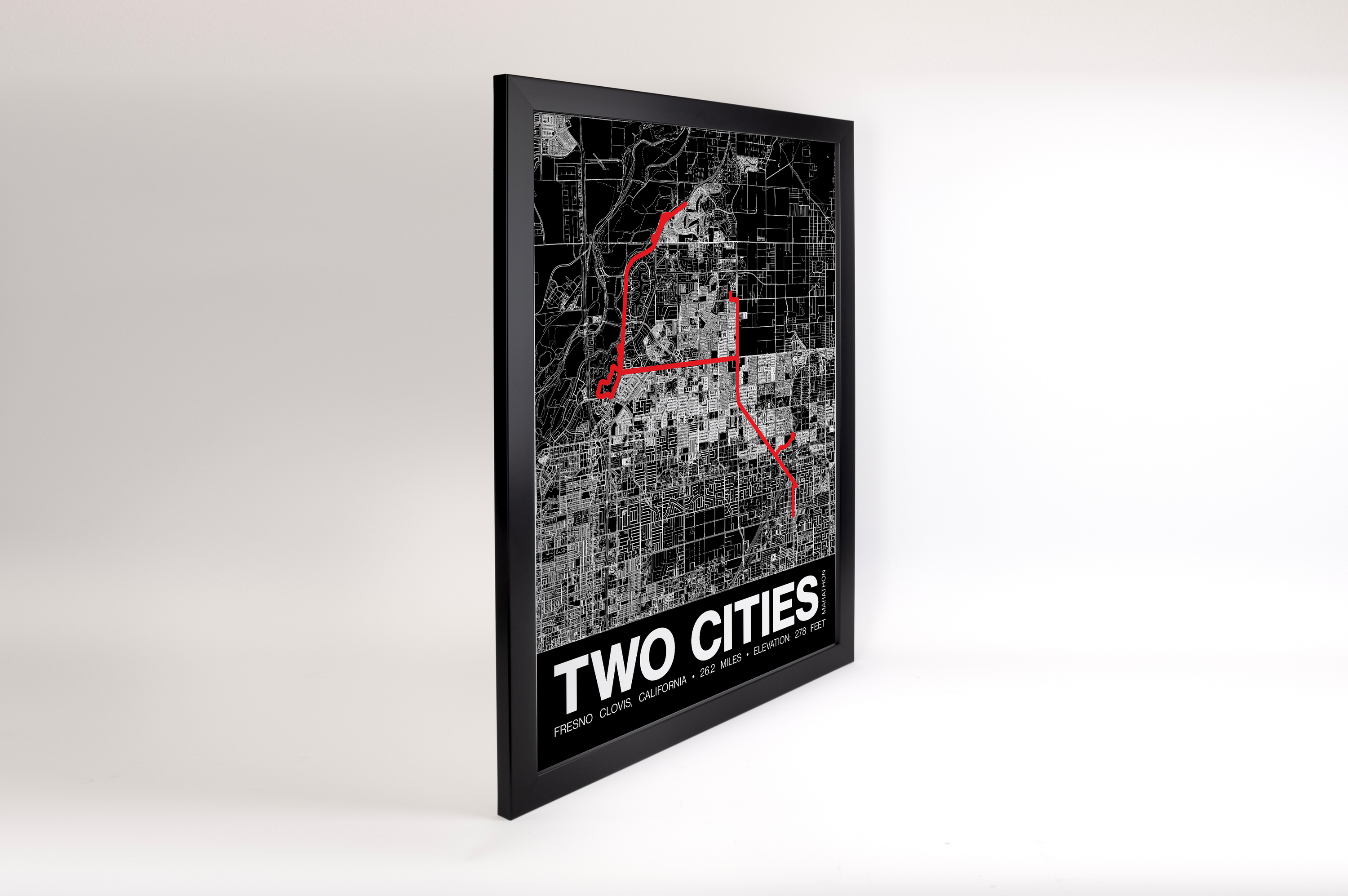 Fresno Two Cities Marathon Poster - Grid Style