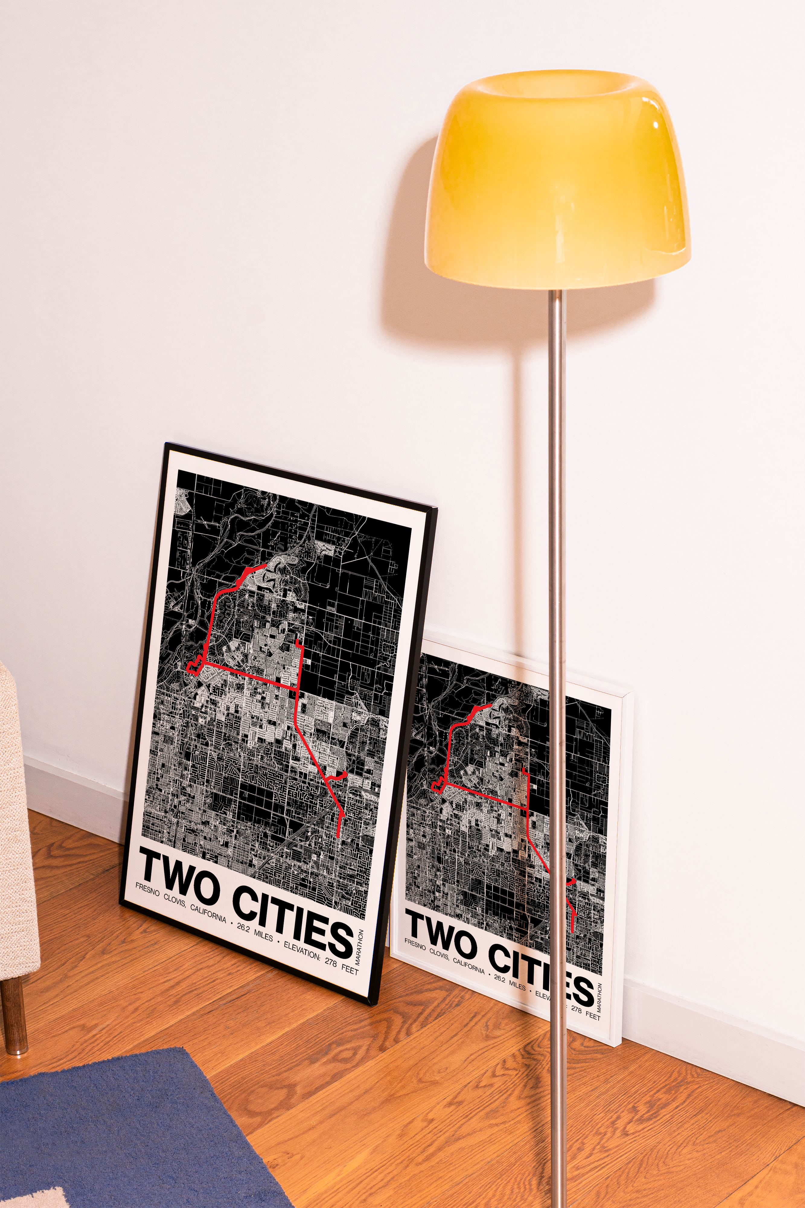 Fresno Two Cities Marathon Poster - Grid Style