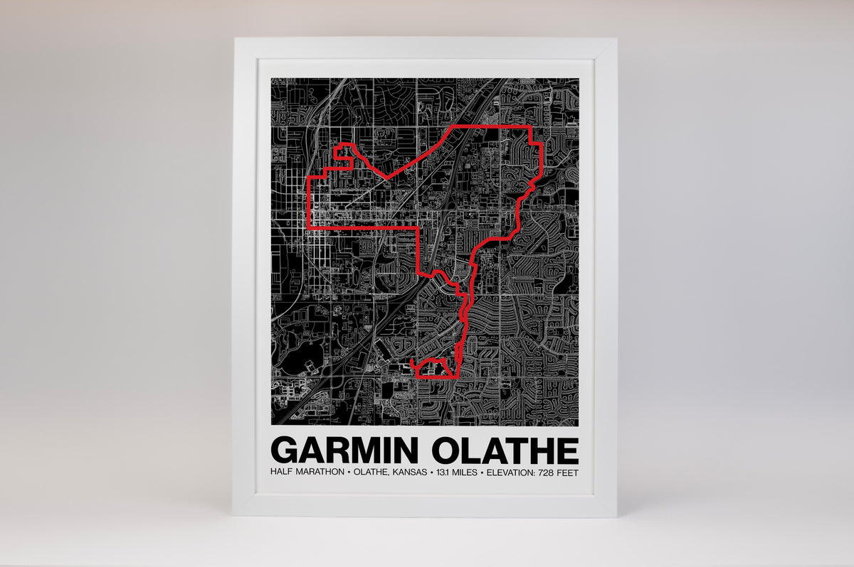 Garmin Olathe Half Marathon Poster - Grid Style
