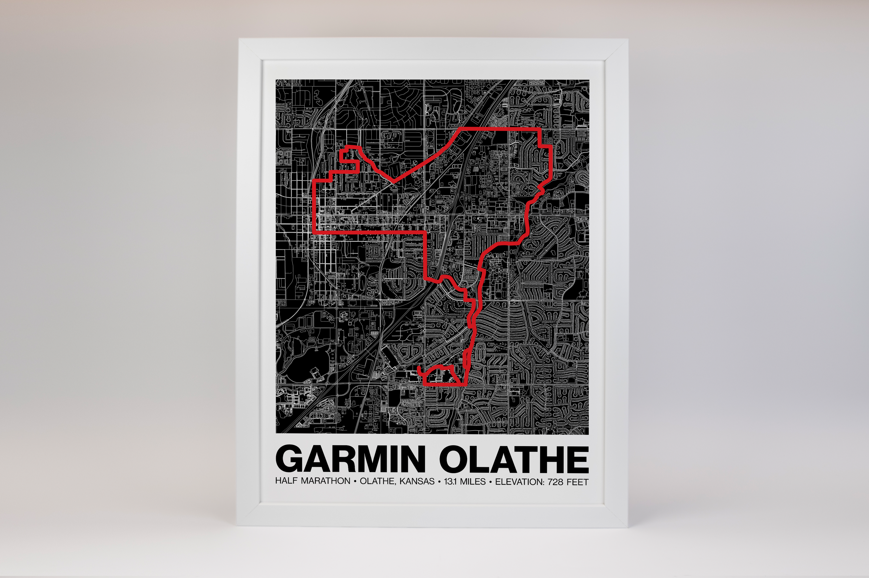 Garmin Olathe Half Marathon Poster - Grid Style