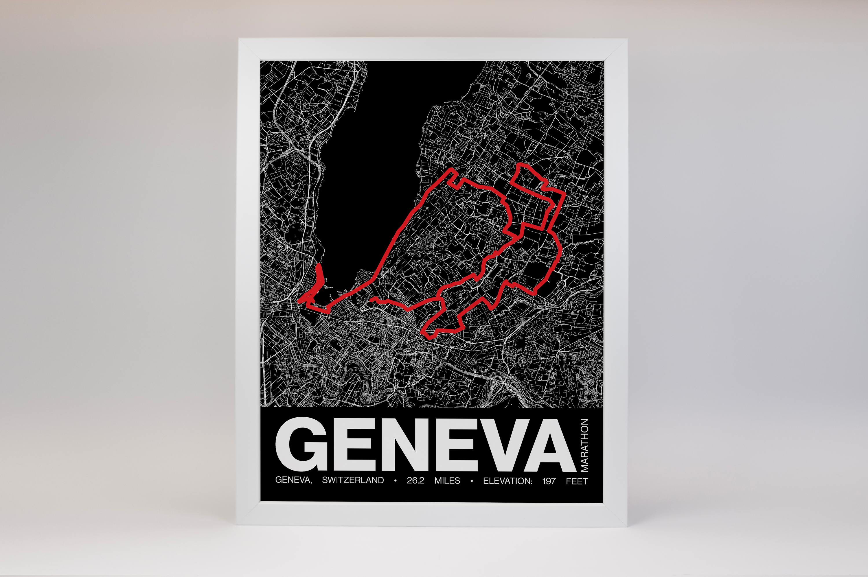 Geneva Marathon Poster - Grid Style