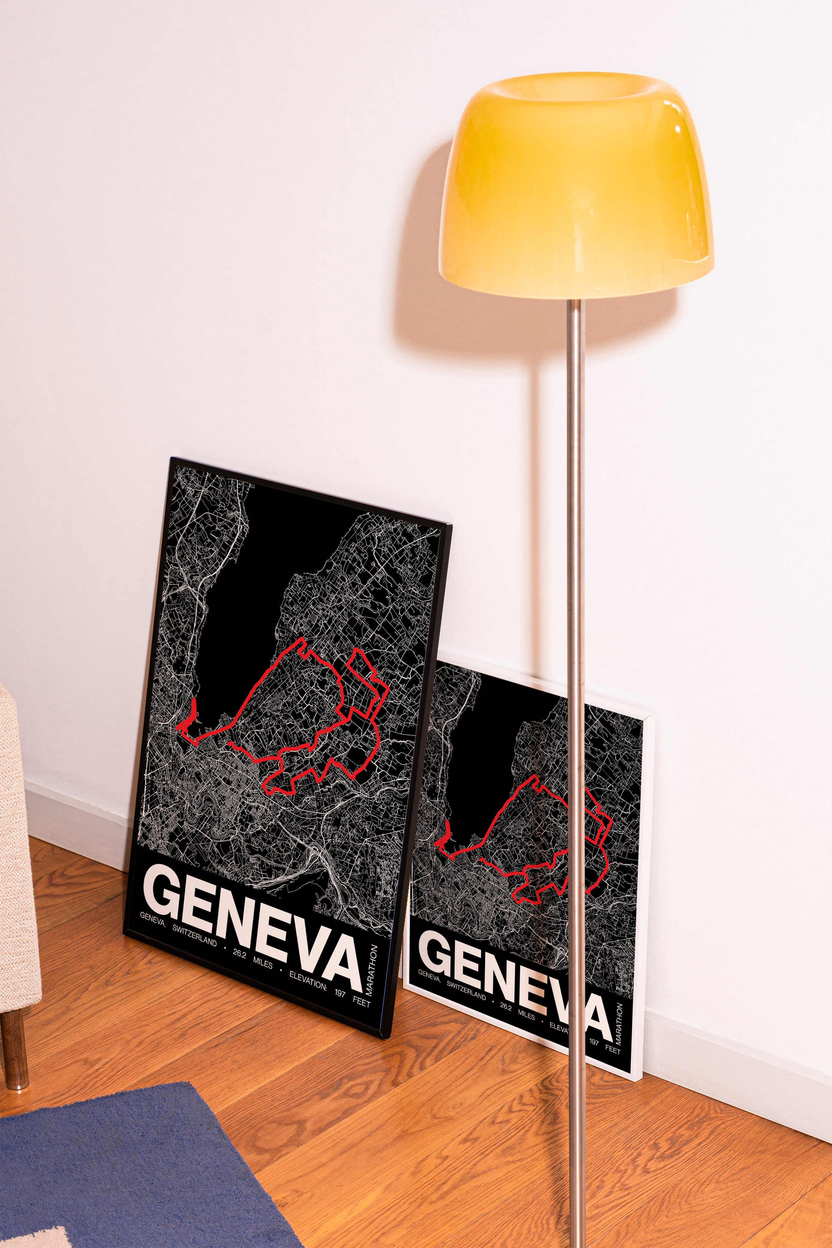 Geneva Marathon Poster - Grid Style