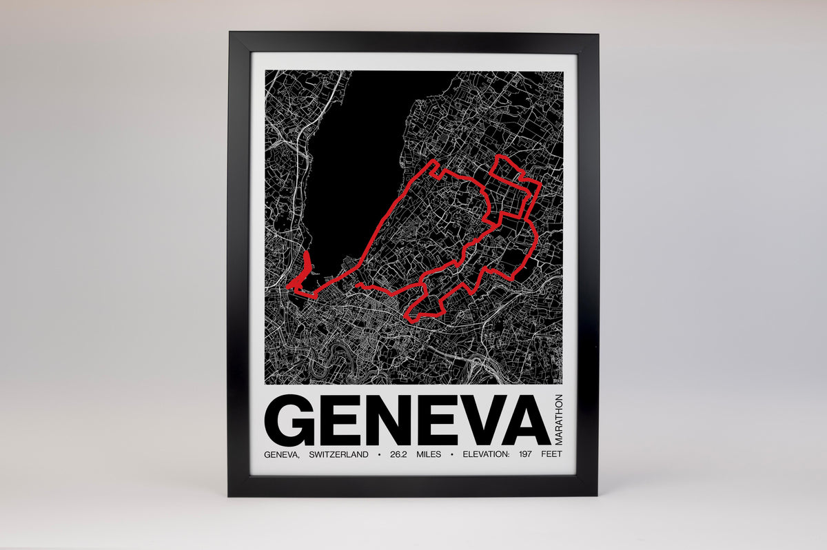 Geneva Marathon Poster - Grid Style