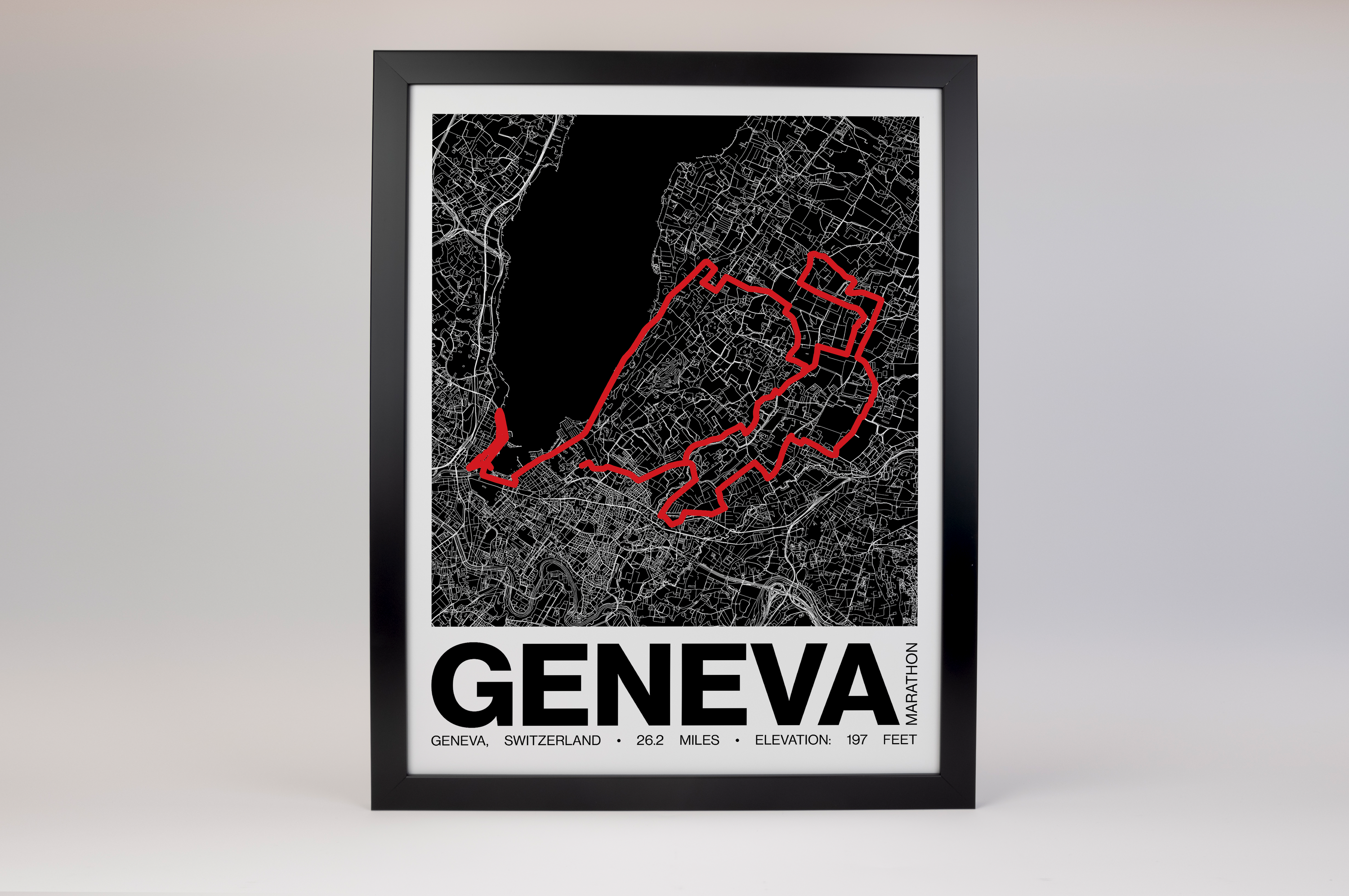Geneva Marathon Poster - Grid Style