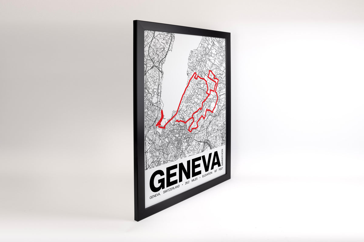 Geneva Marathon Poster - Grid Style
