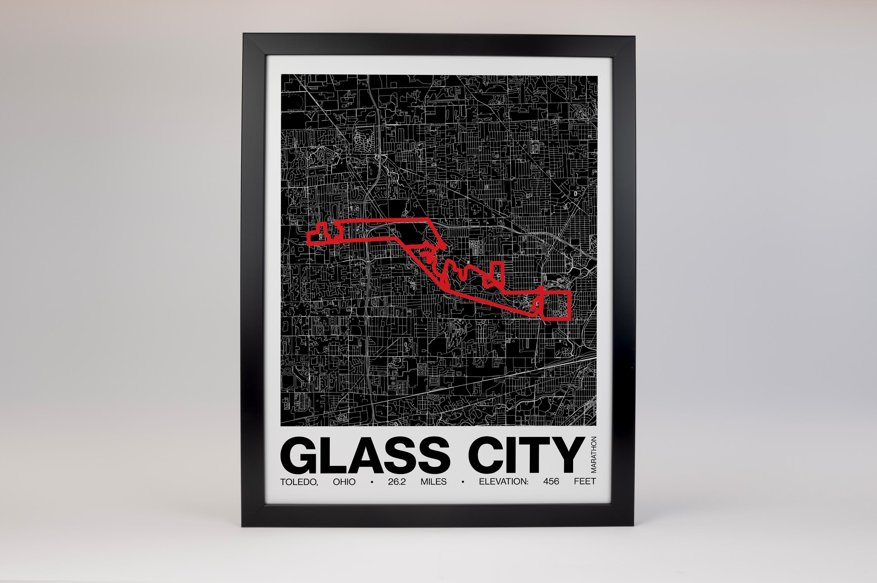 Glass City Marathon Poster - Grid Style