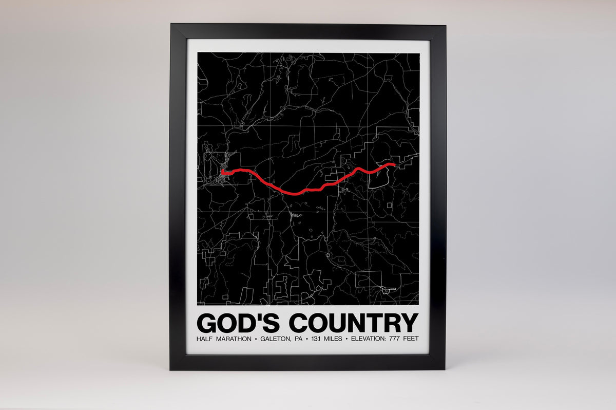 God's Country Half Marathon Poster - Grid Style