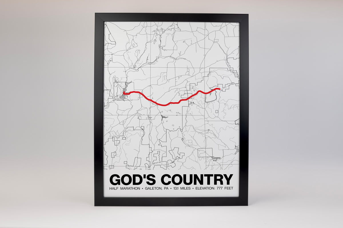 God's Country Half Marathon Poster - Grid Style