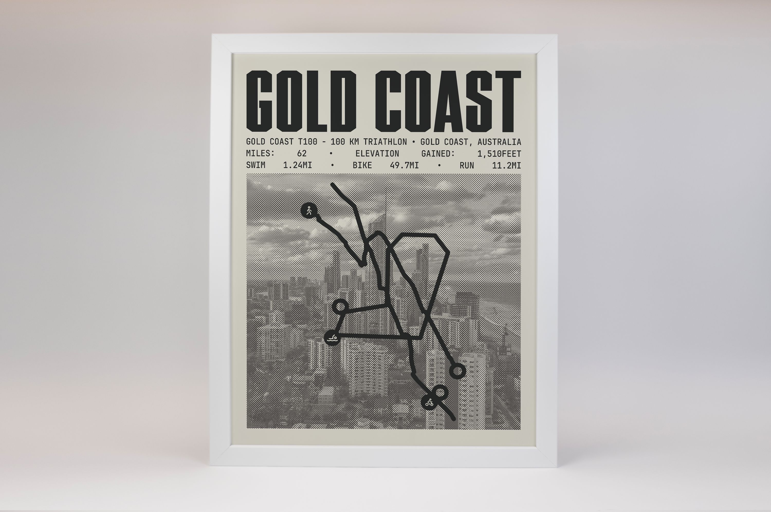 Gold Coast T100 - 100KM Triathlon Poster