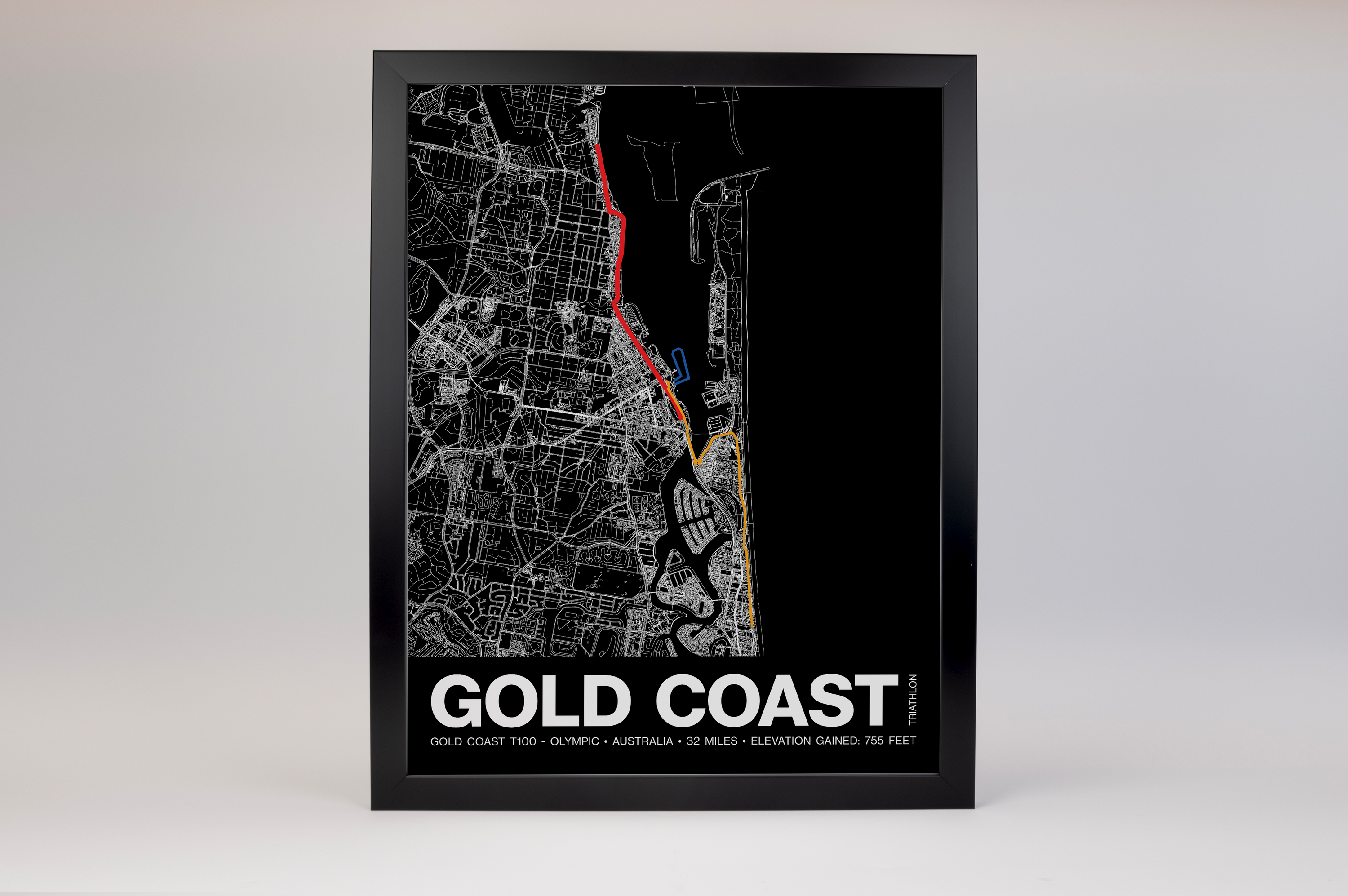 Gold Coast T100 Olympic Triathlon Poster - Grid Style