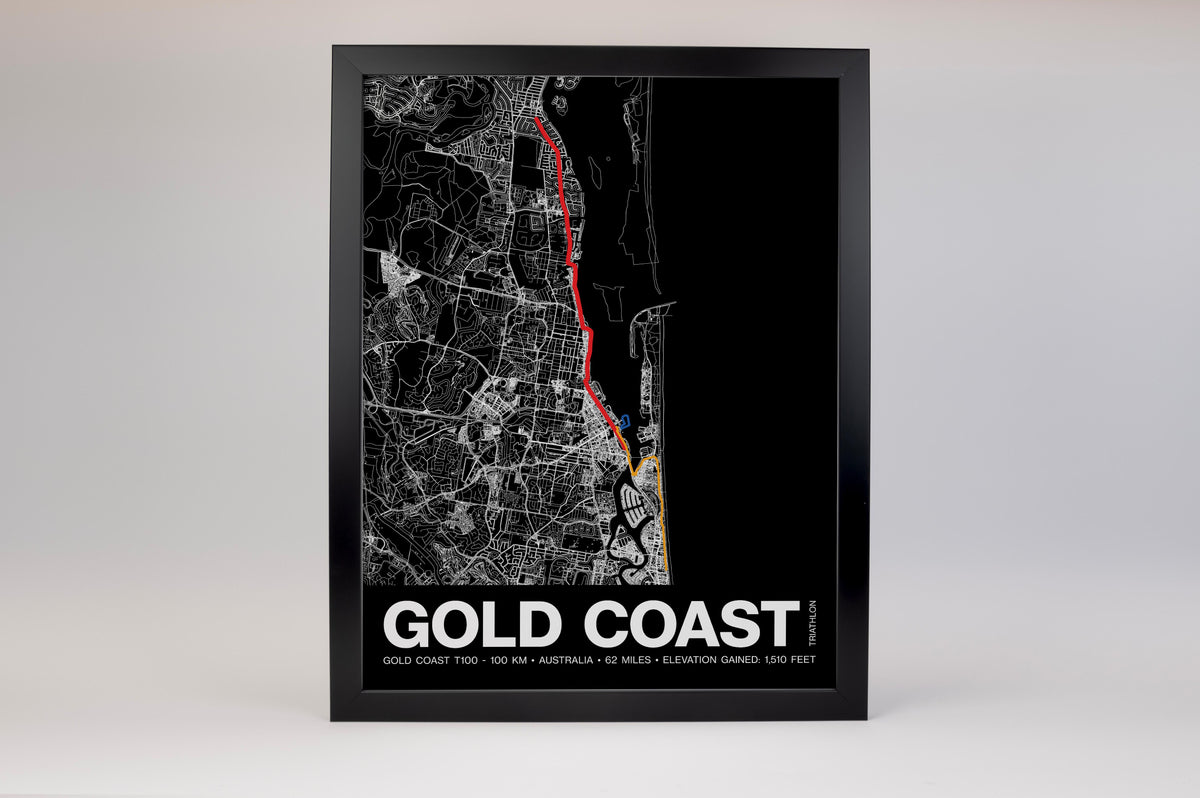 Gold Coast 100KM Triathlon Poster - Grid Style