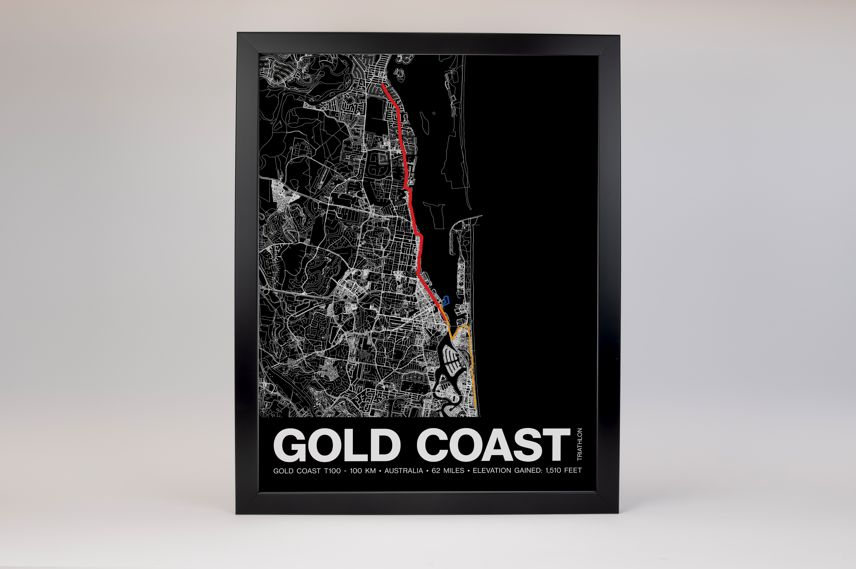 Gold Coast 100KM Triathlon Poster - Grid Style