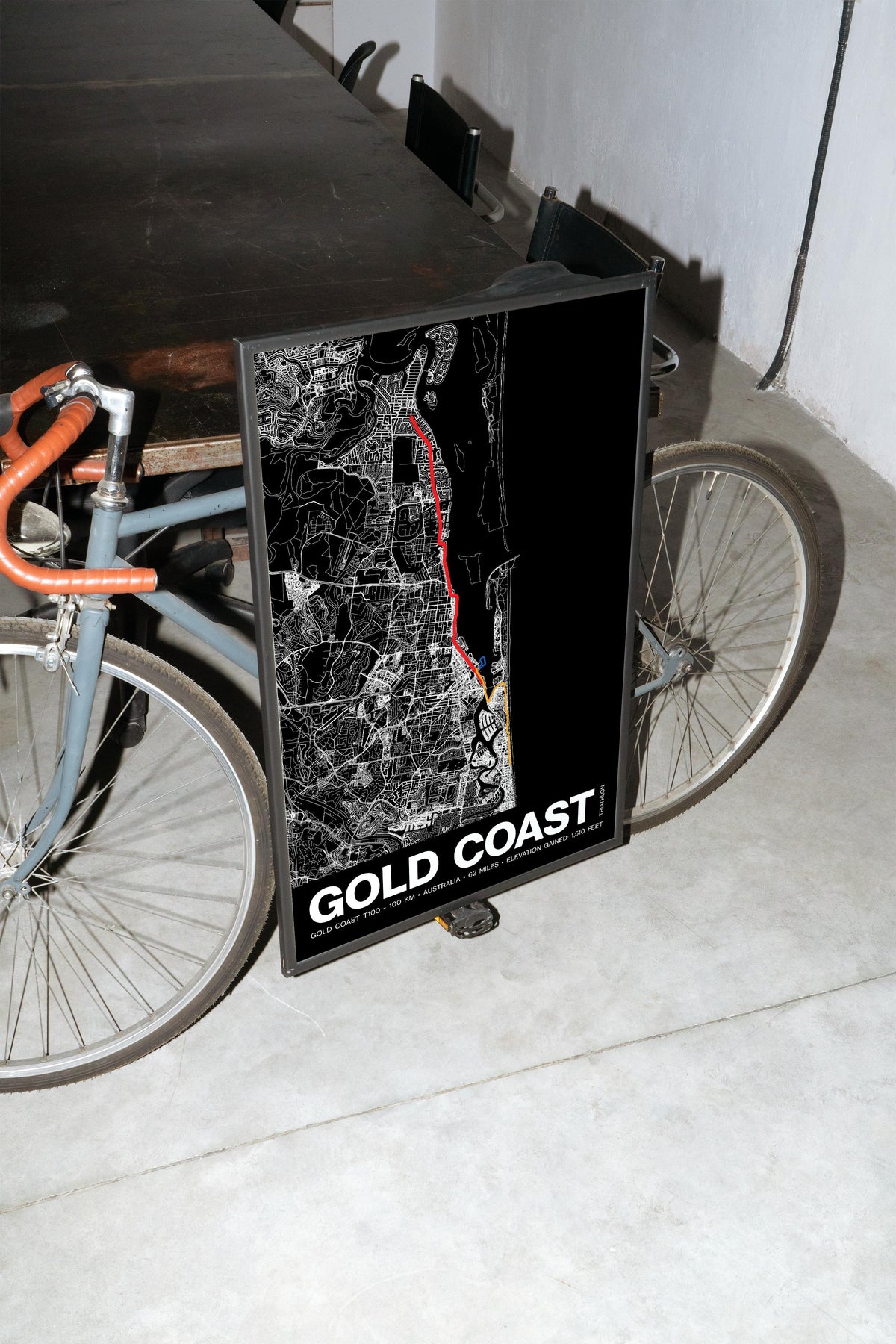 Gold Coast 100KM Triathlon Poster - Grid Style