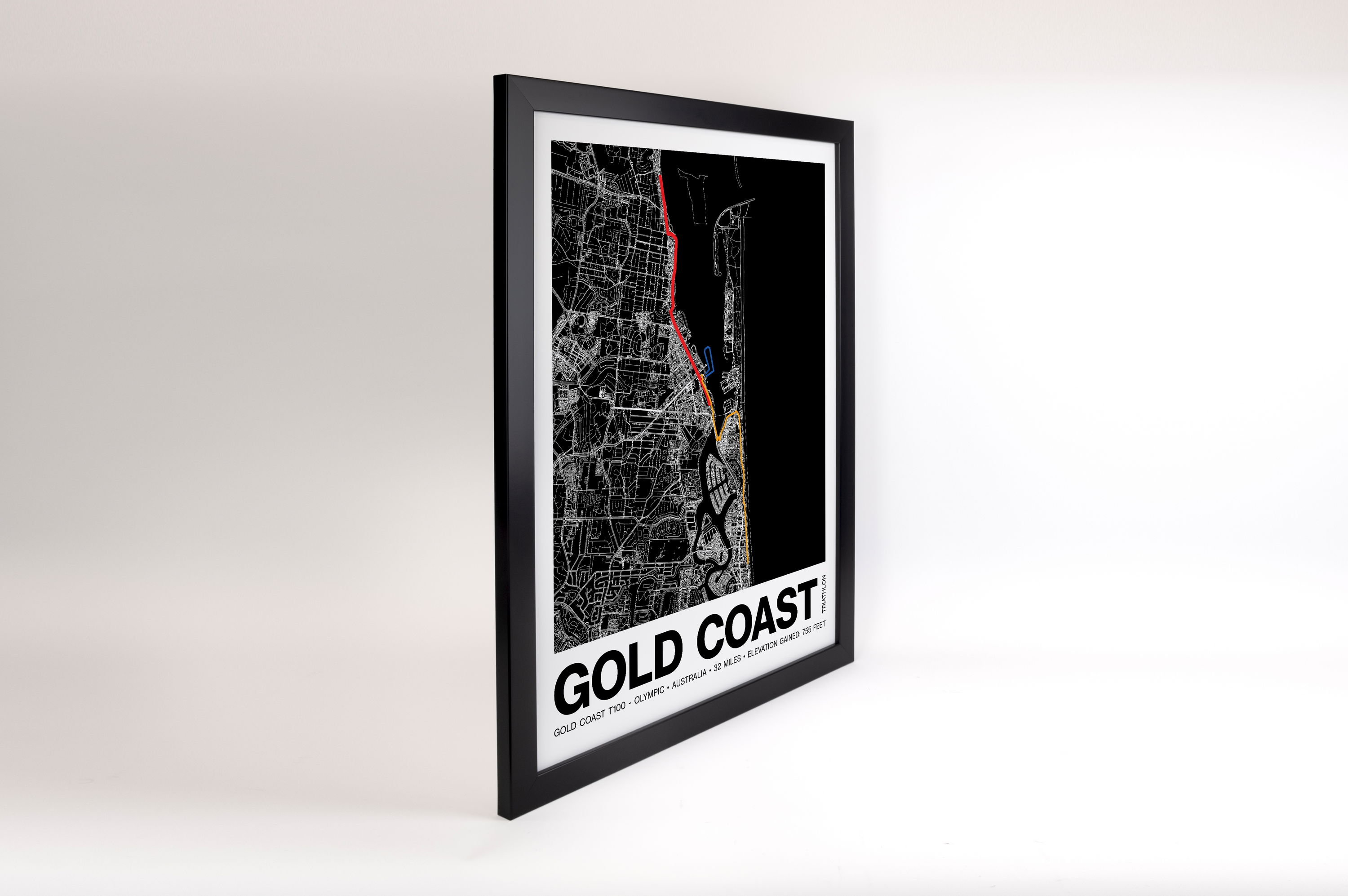Gold Coast T100 Olympic Triathlon Poster - Grid Style