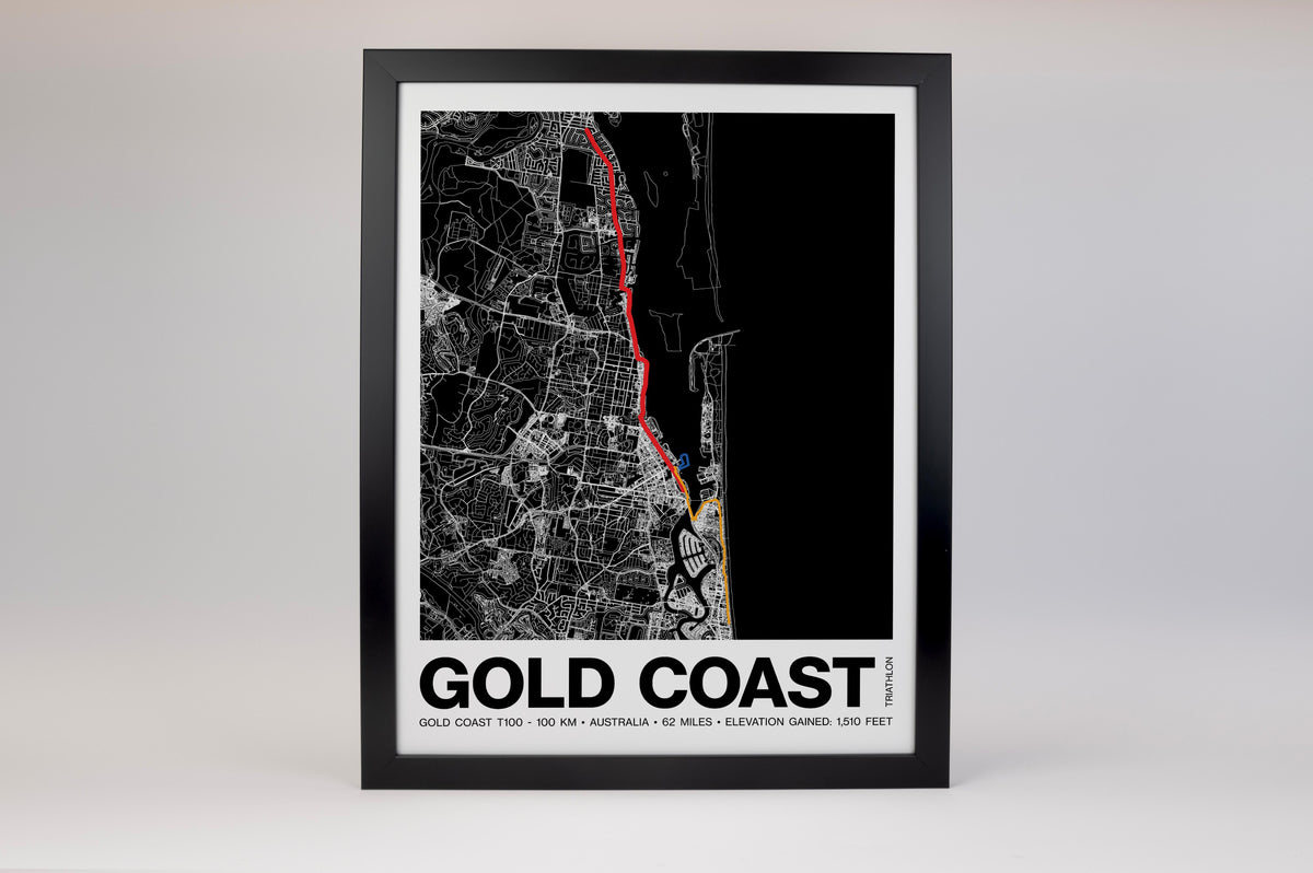 Gold Coast 100KM Triathlon Poster - Grid Style
