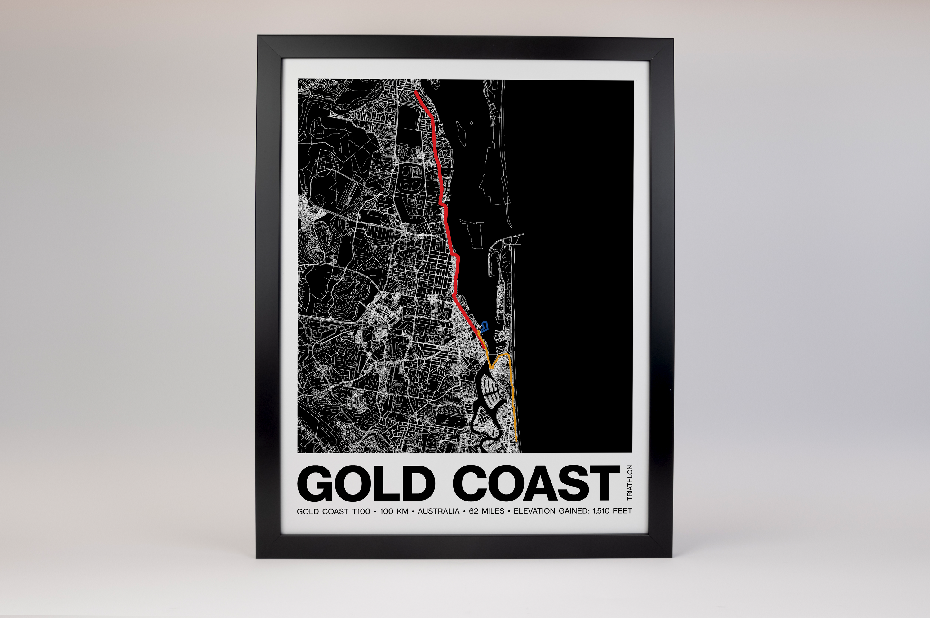 Gold Coast 100KM Triathlon Poster - Grid Style