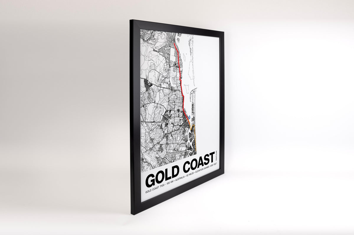 Gold Coast 100KM Triathlon Poster - Grid Style