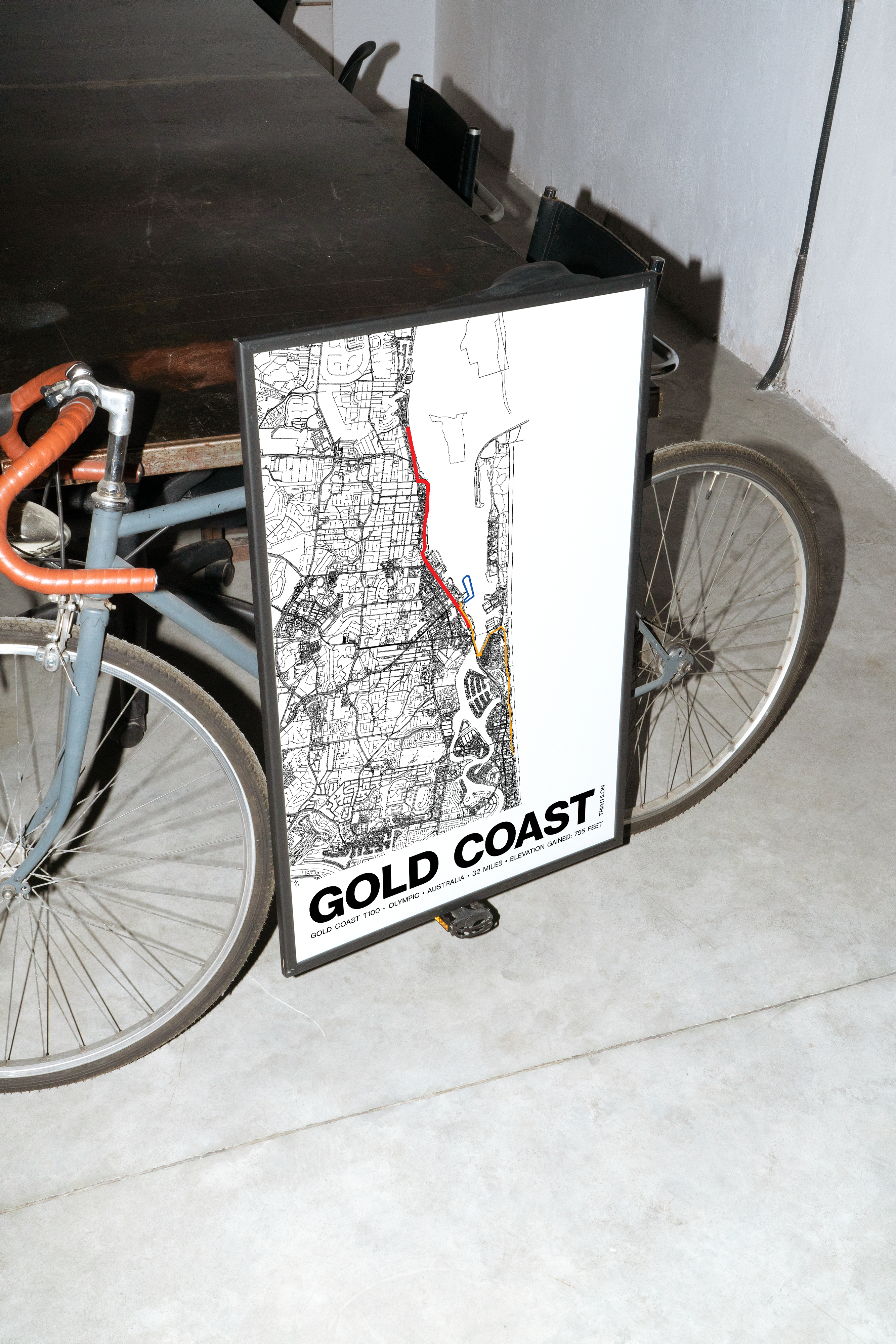 Gold Coast T100 Olympic Triathlon Poster - Grid Style