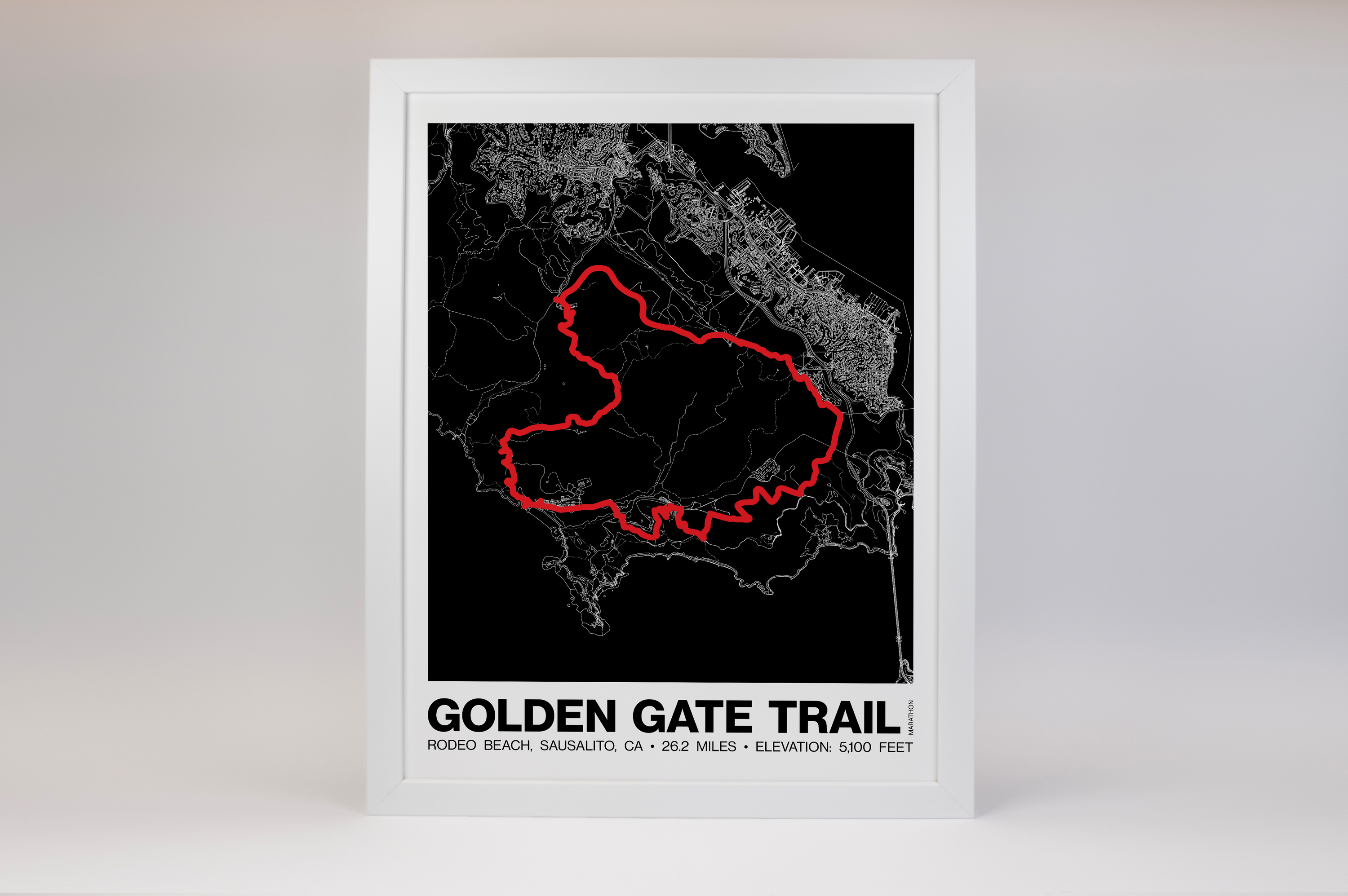 Golden Gate Trail Marathon Poster - Grid Style
