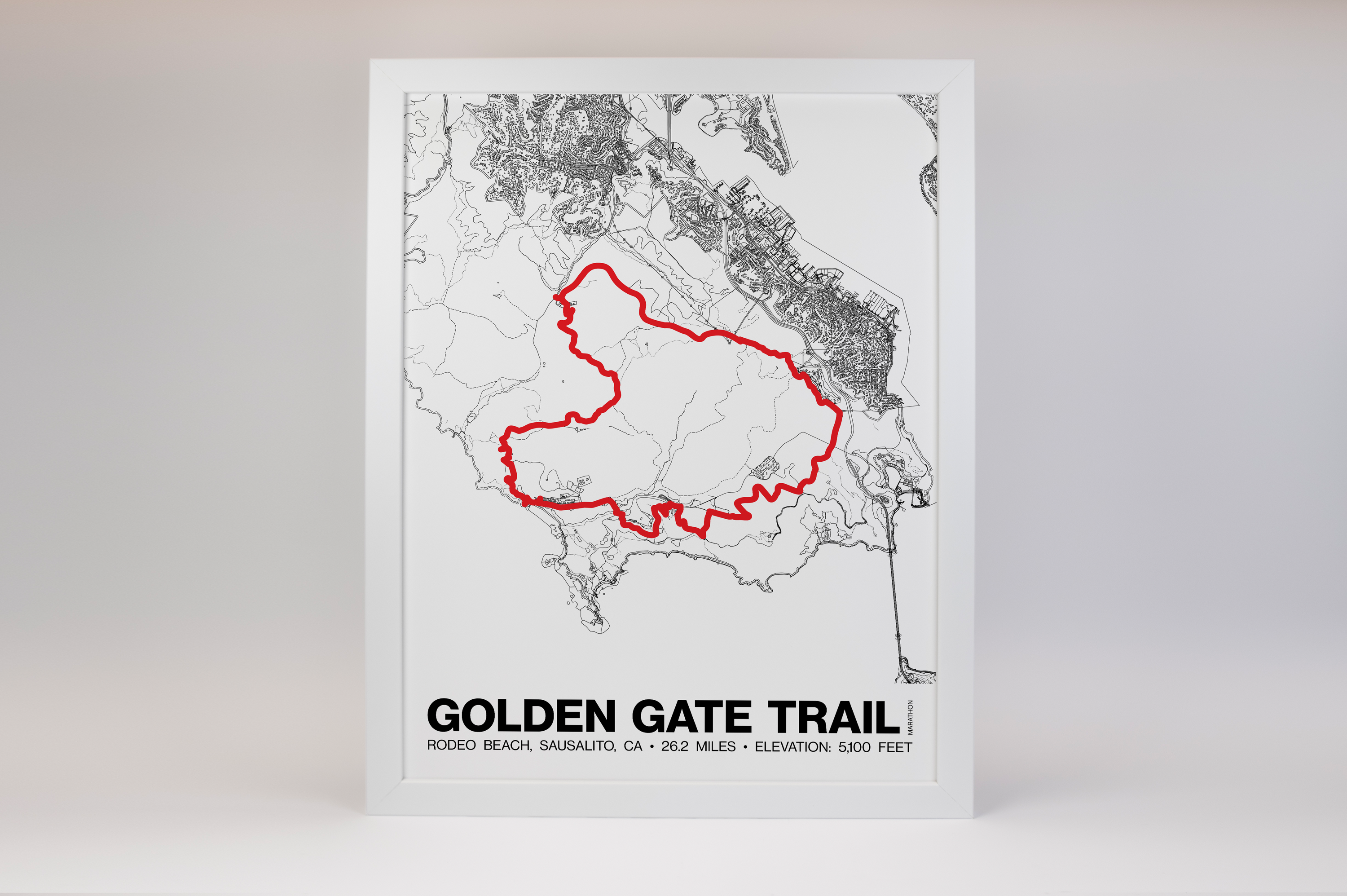 Golden Gate Trail Marathon Poster - Grid Style
