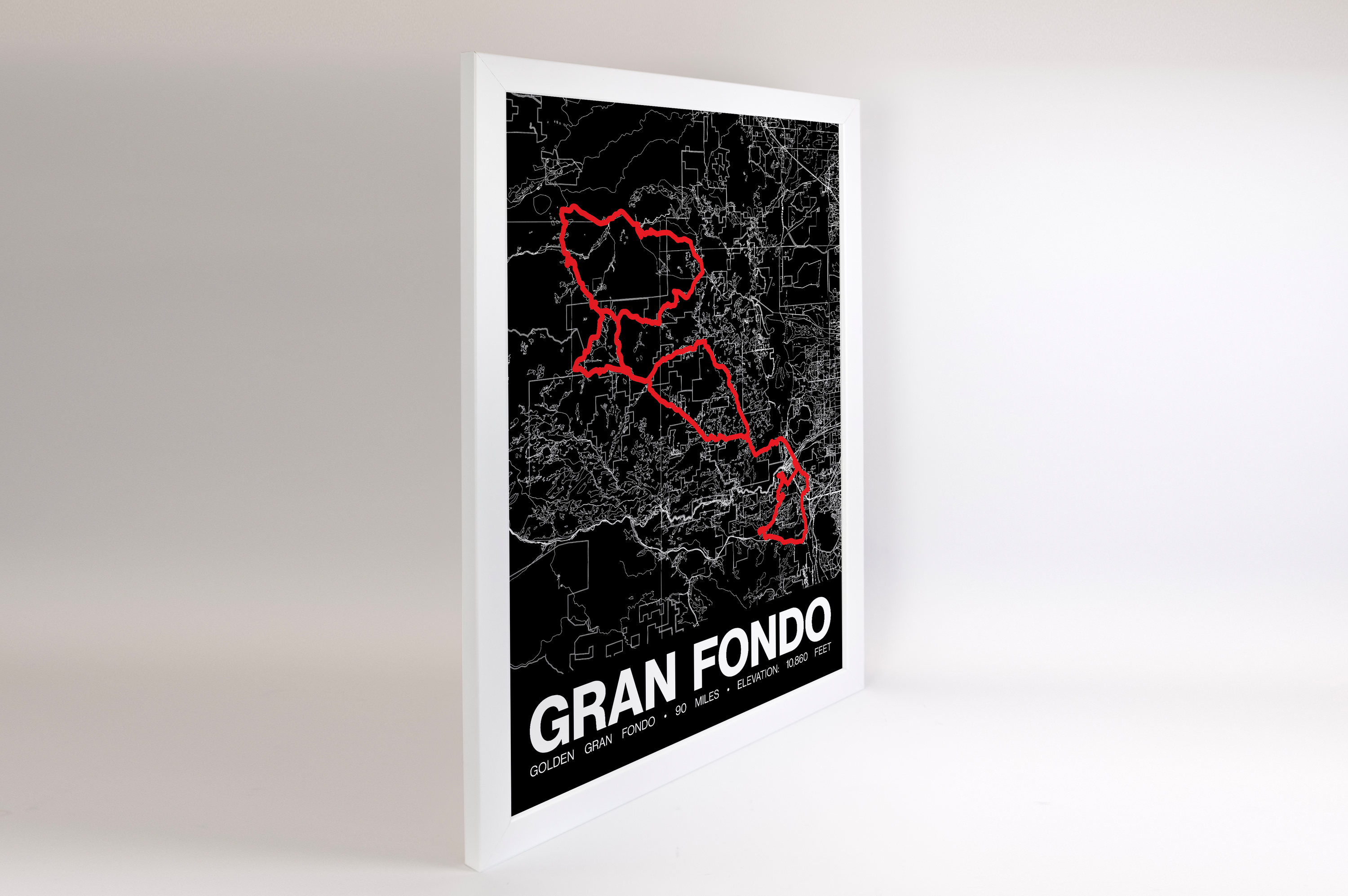 Golden Gran Fondo Poster - Grid Style
