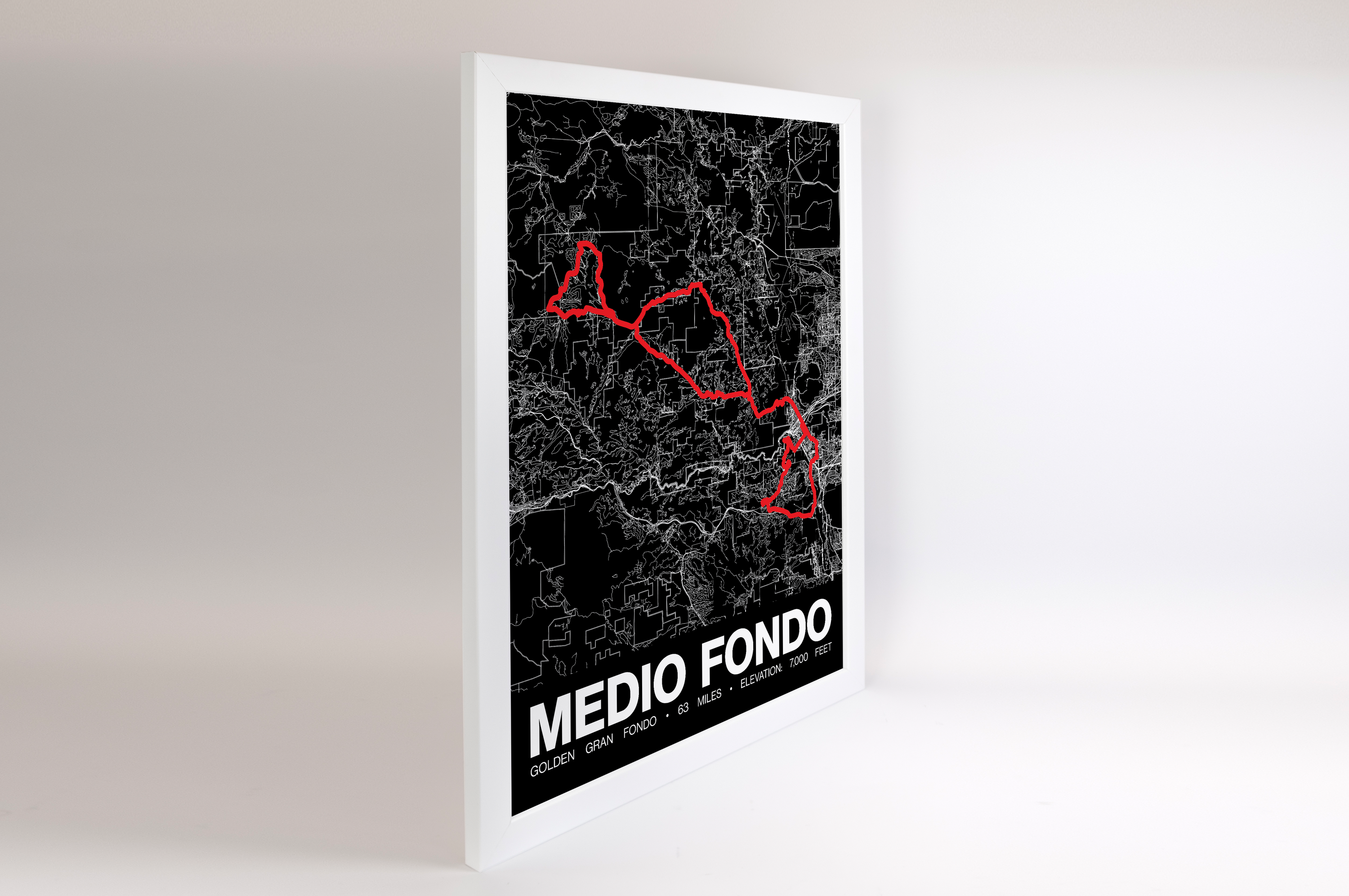 Golden Gran Fondo Medio Poster - Grid Style