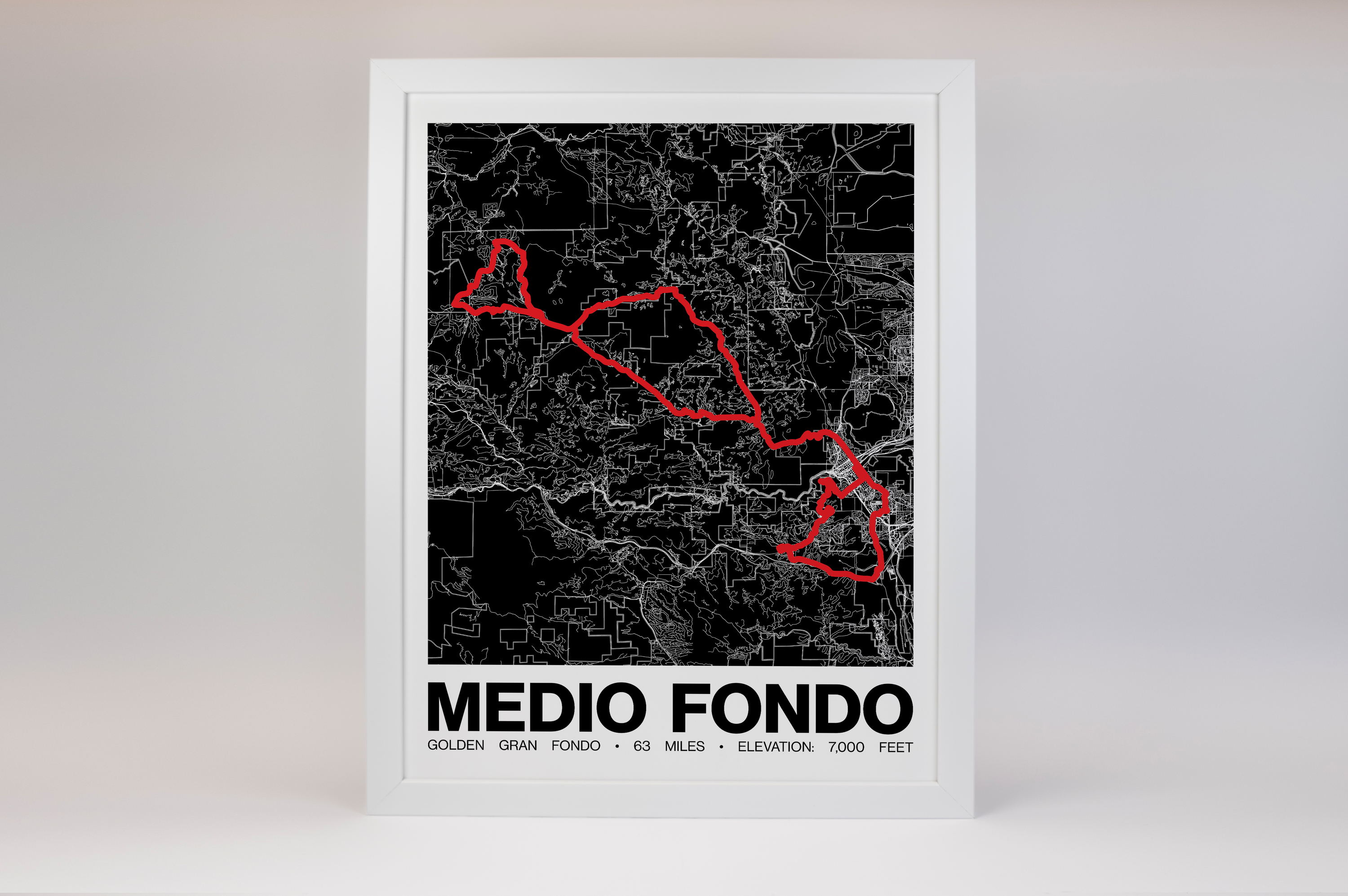 Golden Gran Fondo Medio Poster - Grid Style