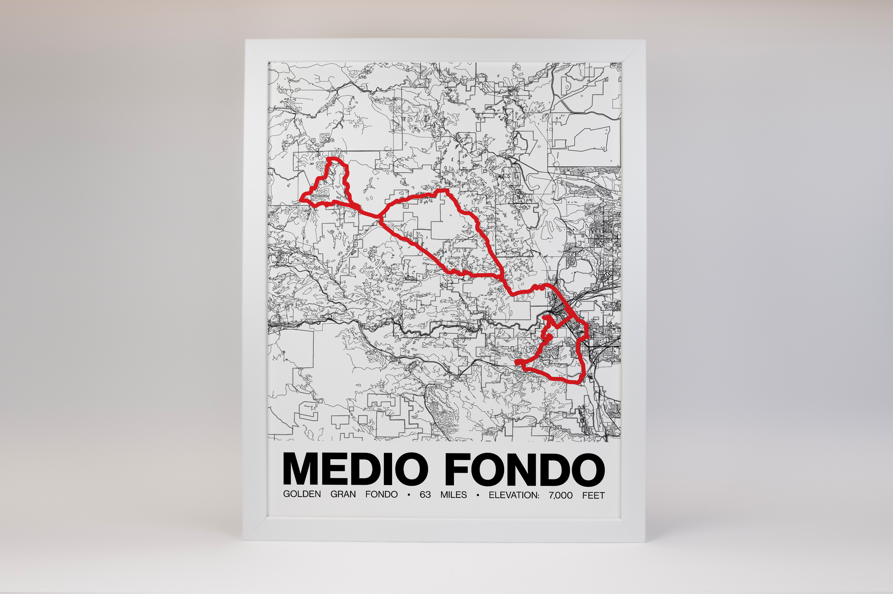 Golden Gran Fondo Medio Poster - Grid Style