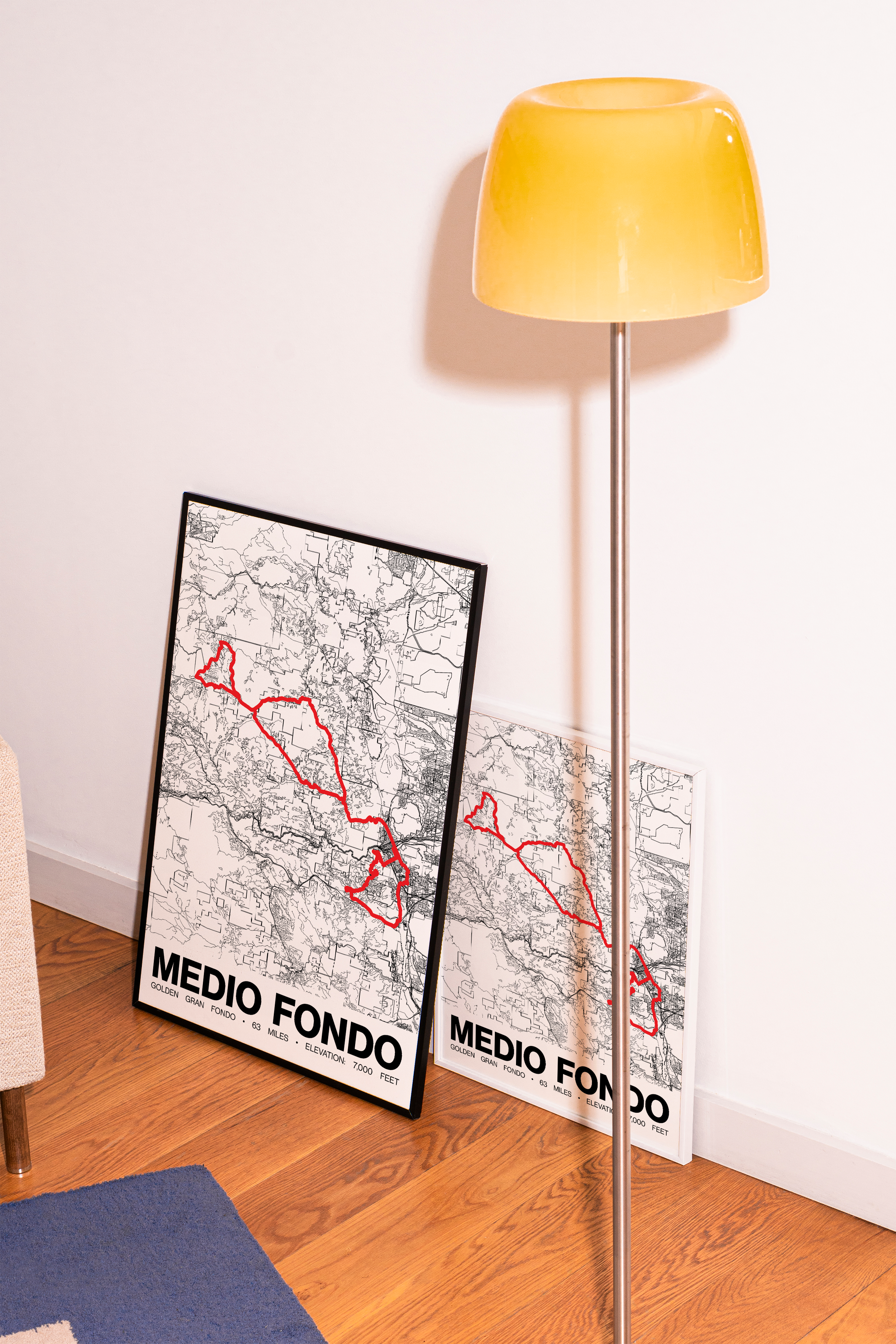 Golden Gran Fondo Medio Poster - Grid Style