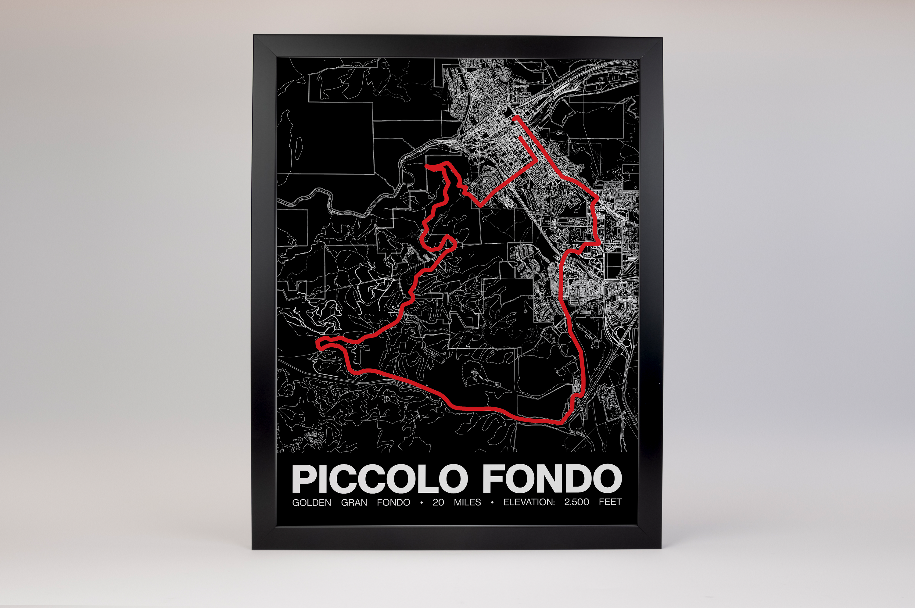 Golden Gran Fondo Piccolo Fondo Poster - Grid Style